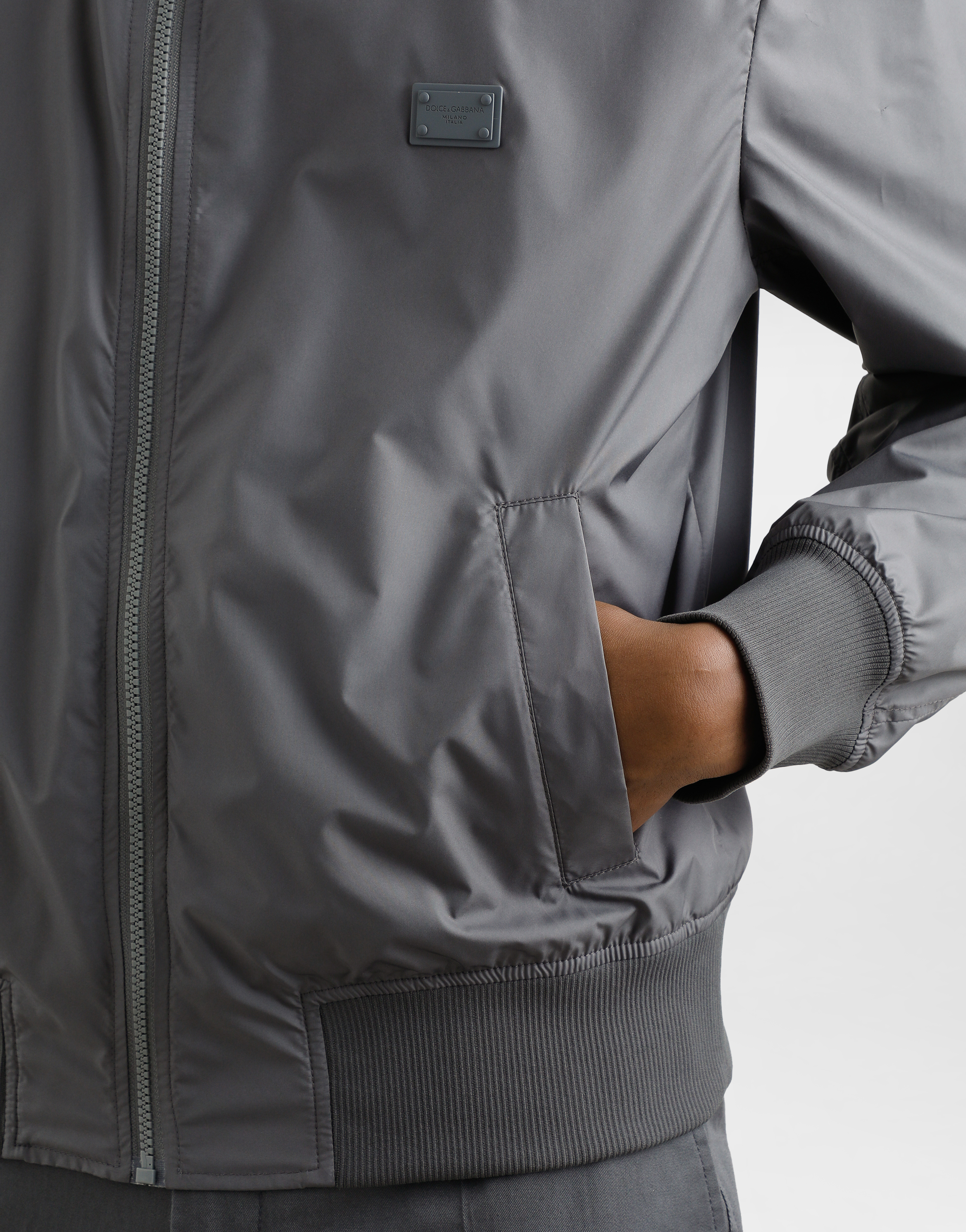 Dolce & Gabbana Technical Fabric Bomber Jacket With Tag In Grey