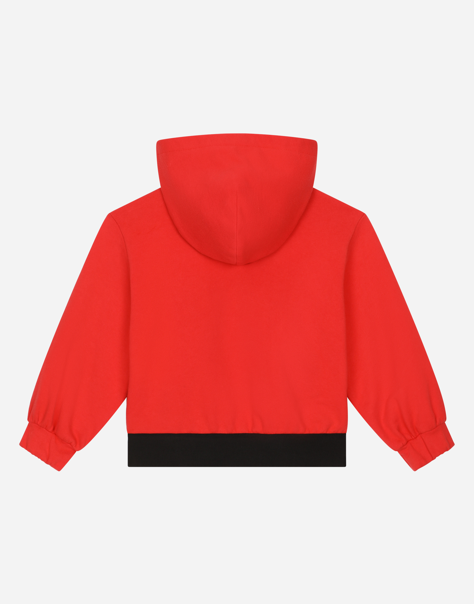 Shop Dolce & Gabbana Jersey Hoodie With Branded Elastic In Red