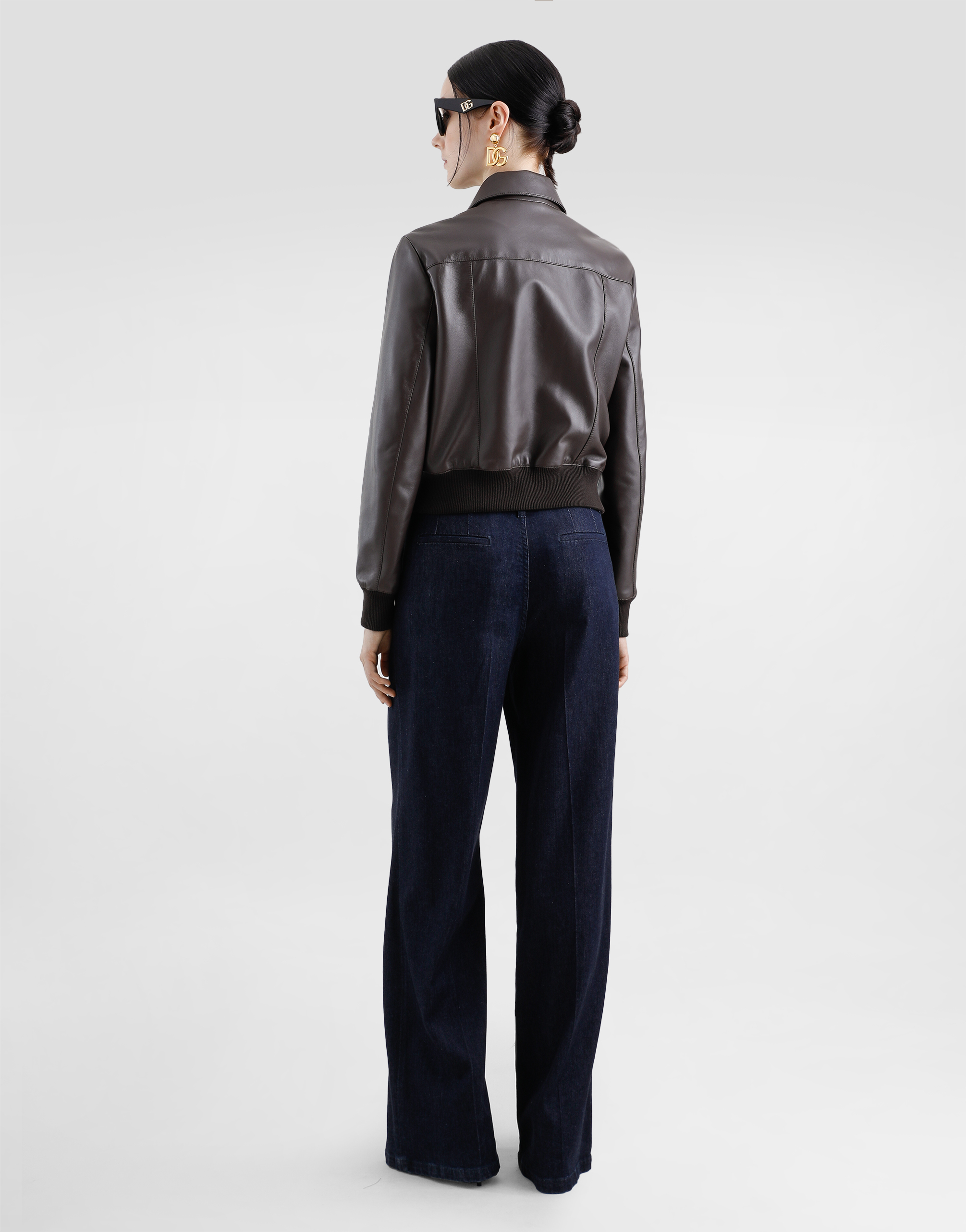 DOLCE & GABBANA SHORT PLONGÉ NAPPA LEATHER JACKET