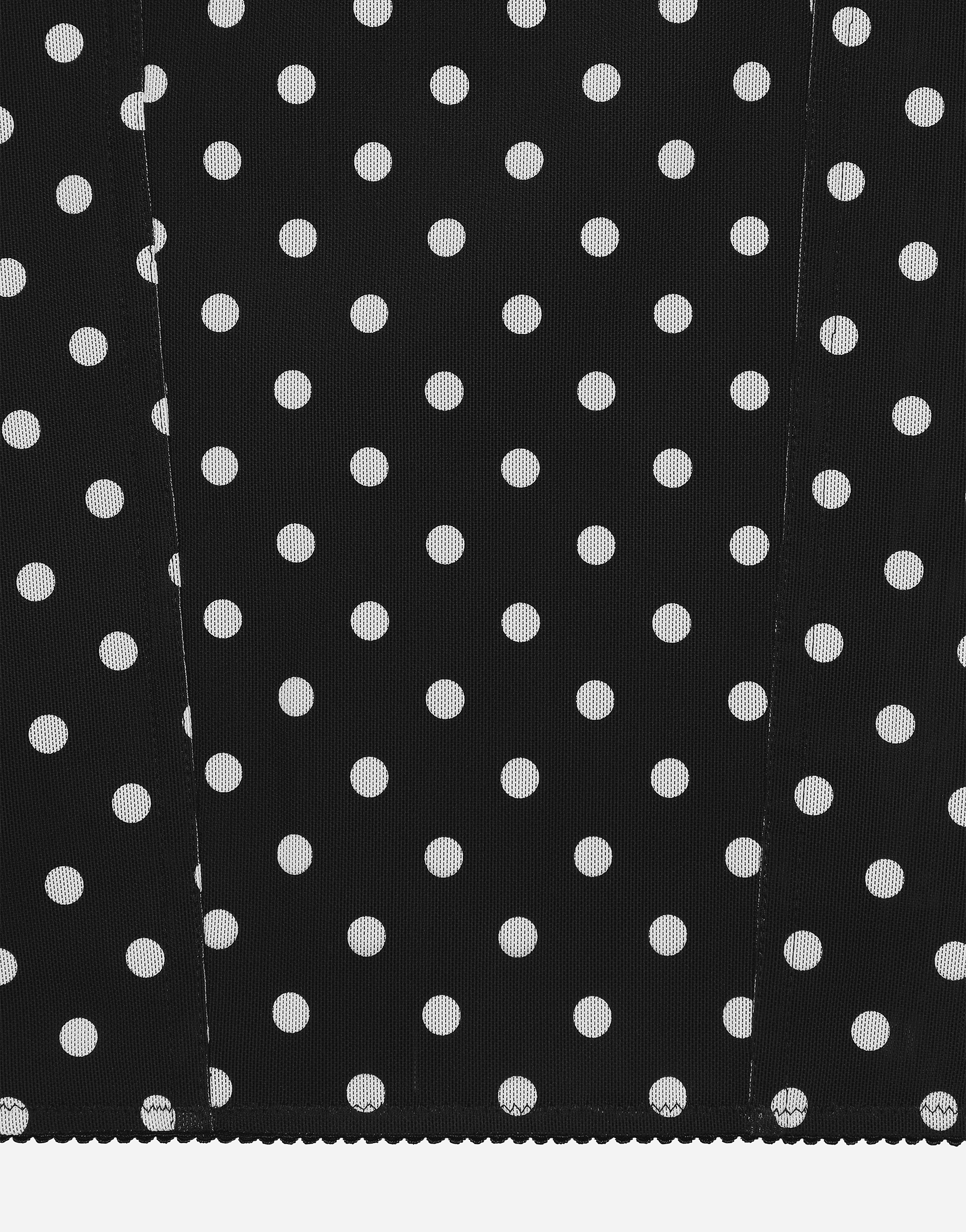Shop Dolce & Gabbana Marquisette Pencil Skirt With Polka-dot Print And Corset Details