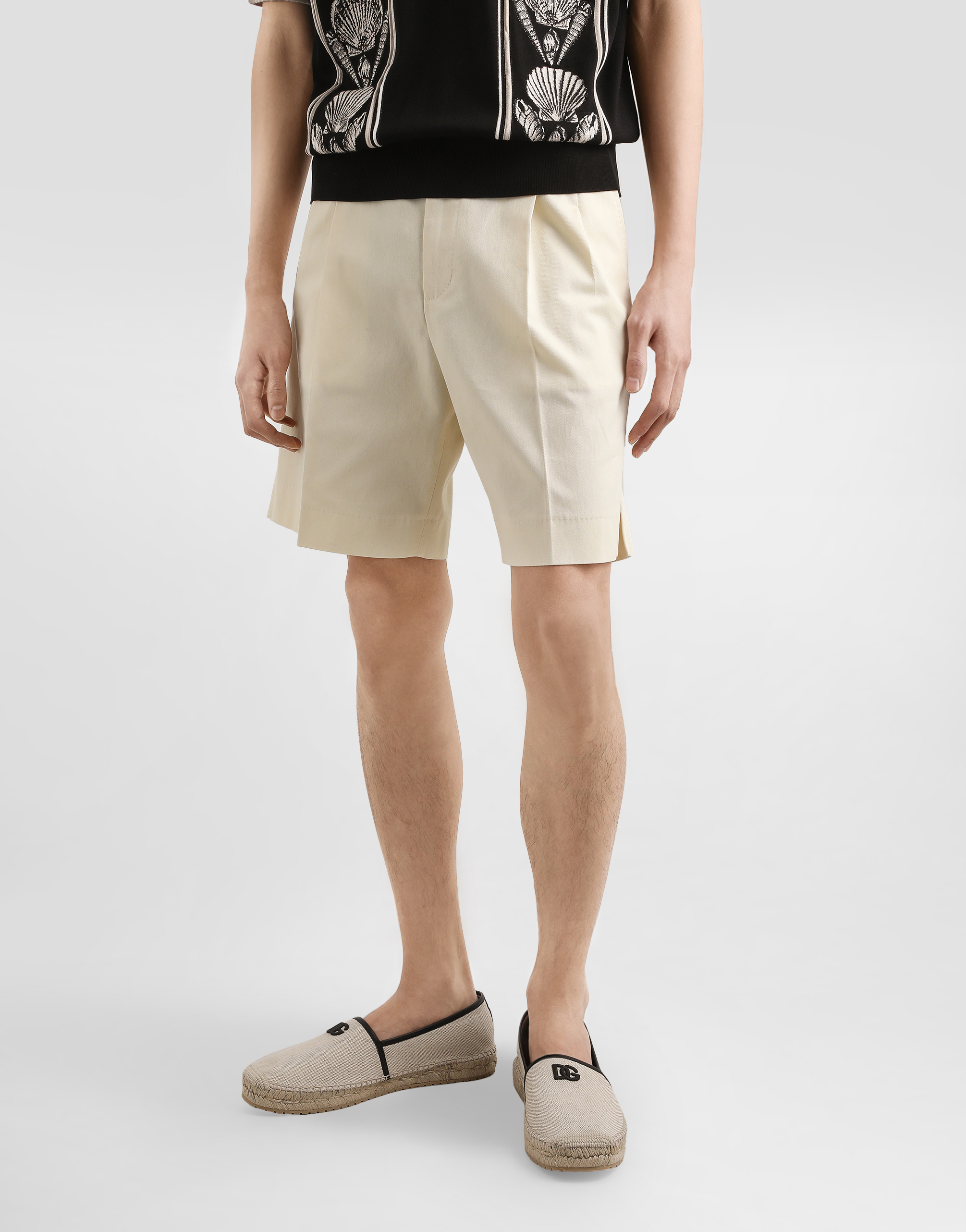 Cotton gabardine bermuda shorts