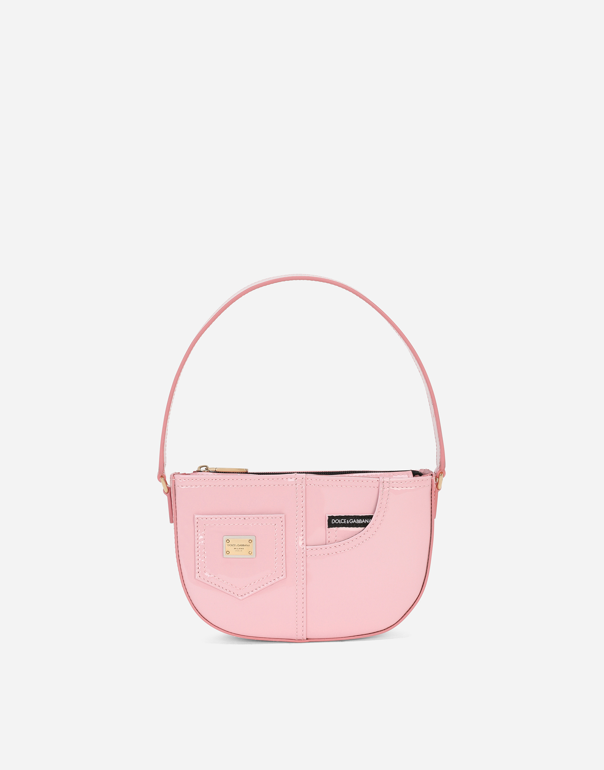 Dolce & Gabbana Kids' Patent Leather Shoulder Bag In Pink