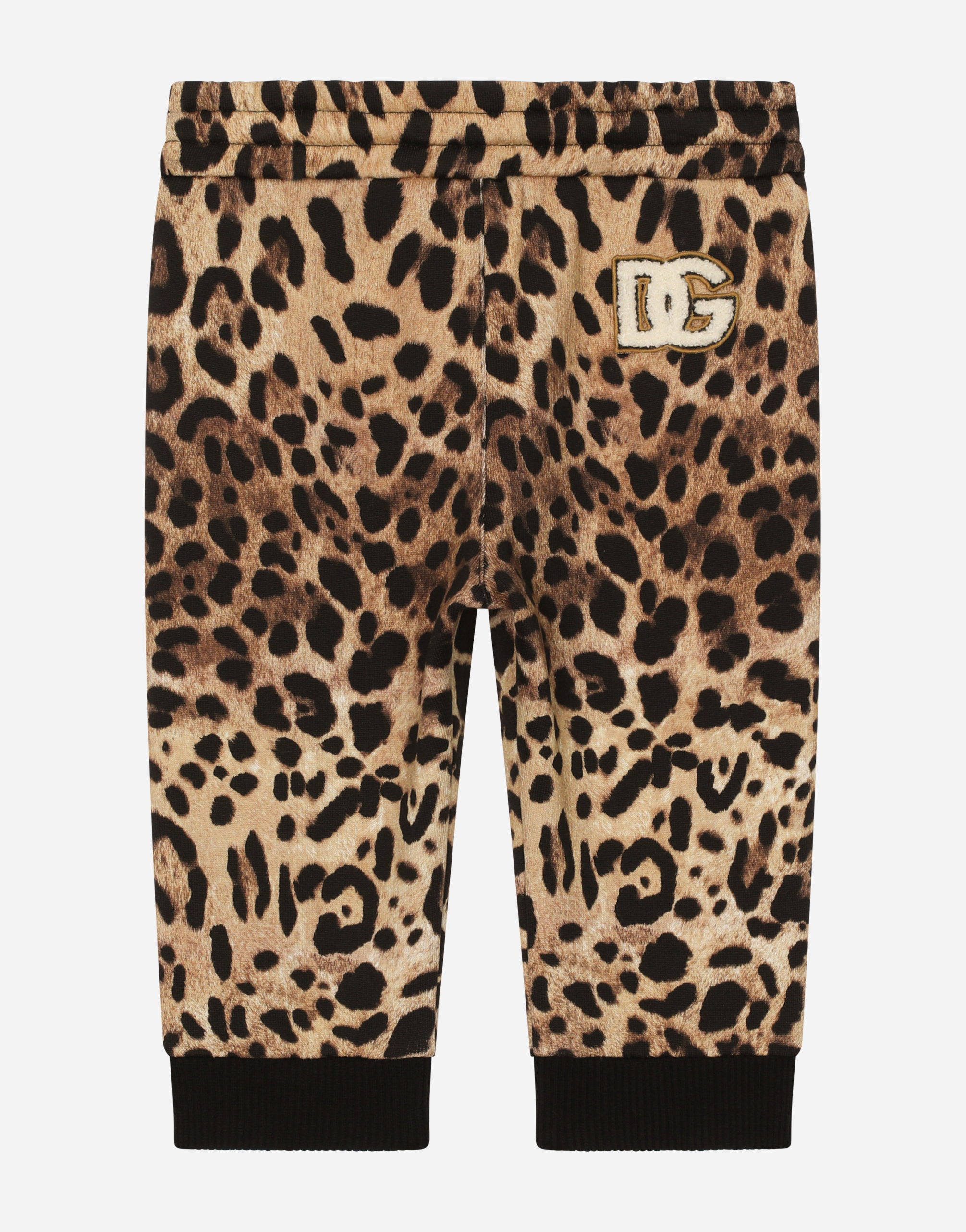 DOLCE & GABBANA JERSEY JOGGING PANTS WITH LEOPARD PRINT