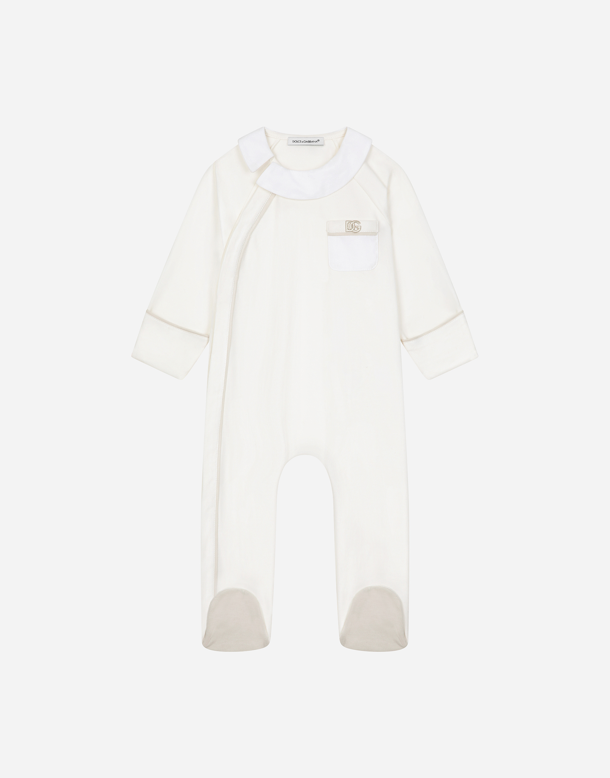 Polka-dot interlock and jacquard onesie with DG logo
