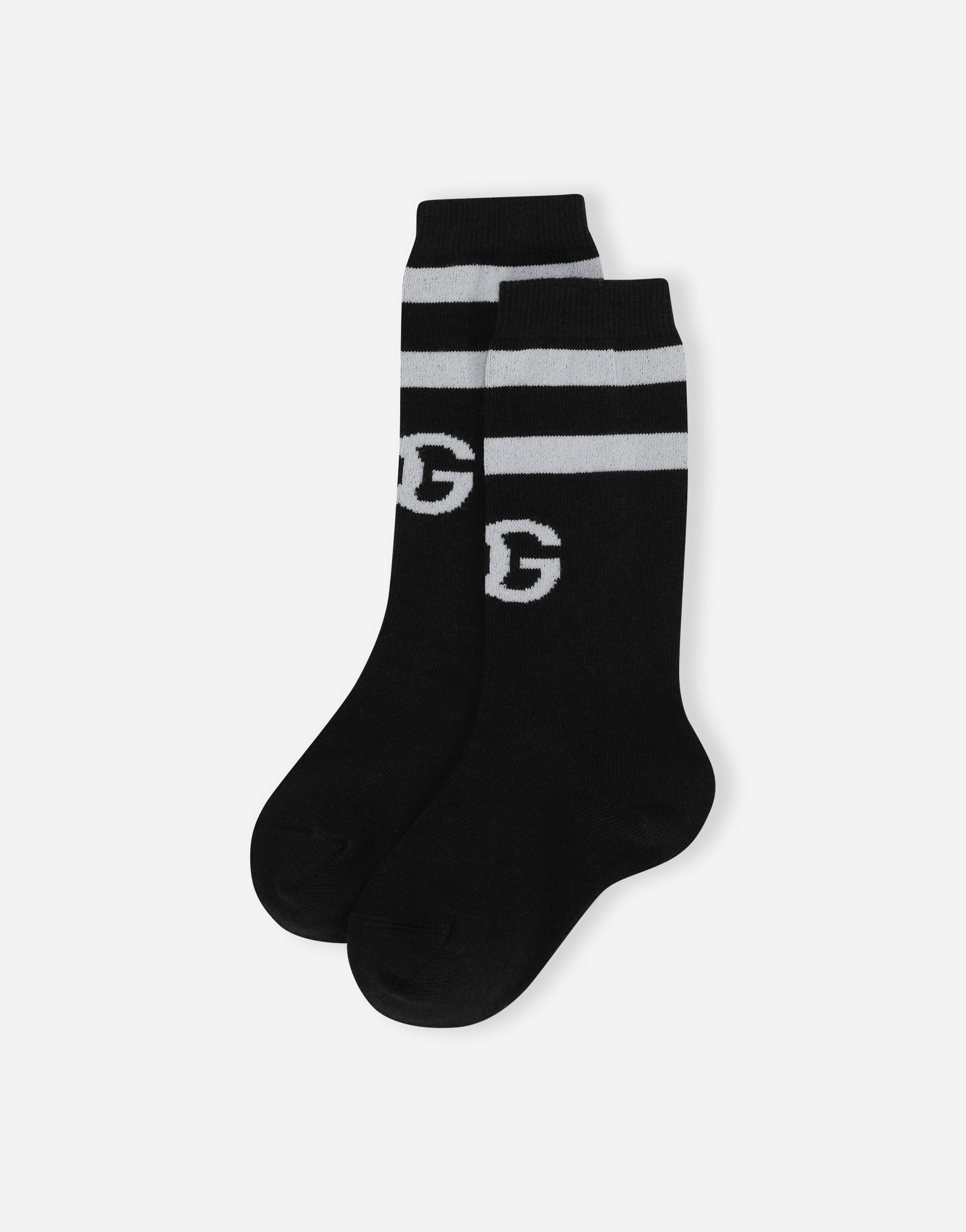 DOLCE & GABBANA COTTON SOCKS WITH JACQUARD DG LOGO