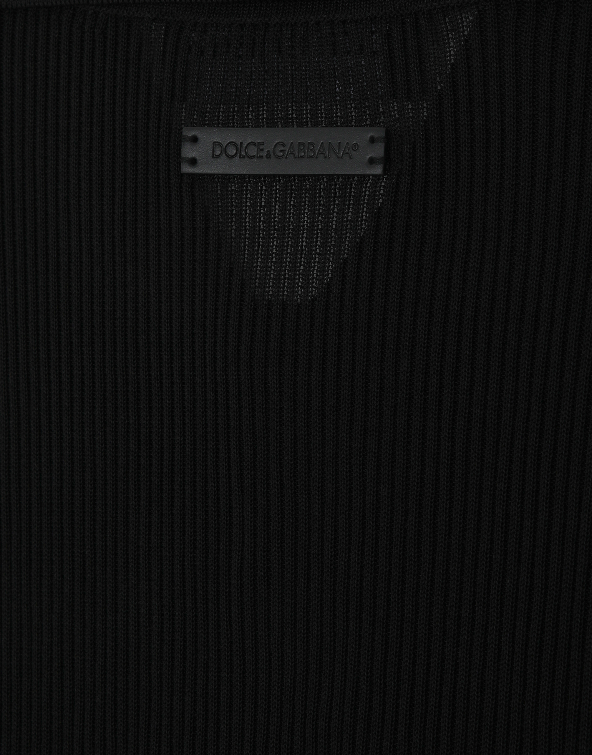 Shop Dolce & Gabbana Ribbed Viscose Polo-shirt In Black