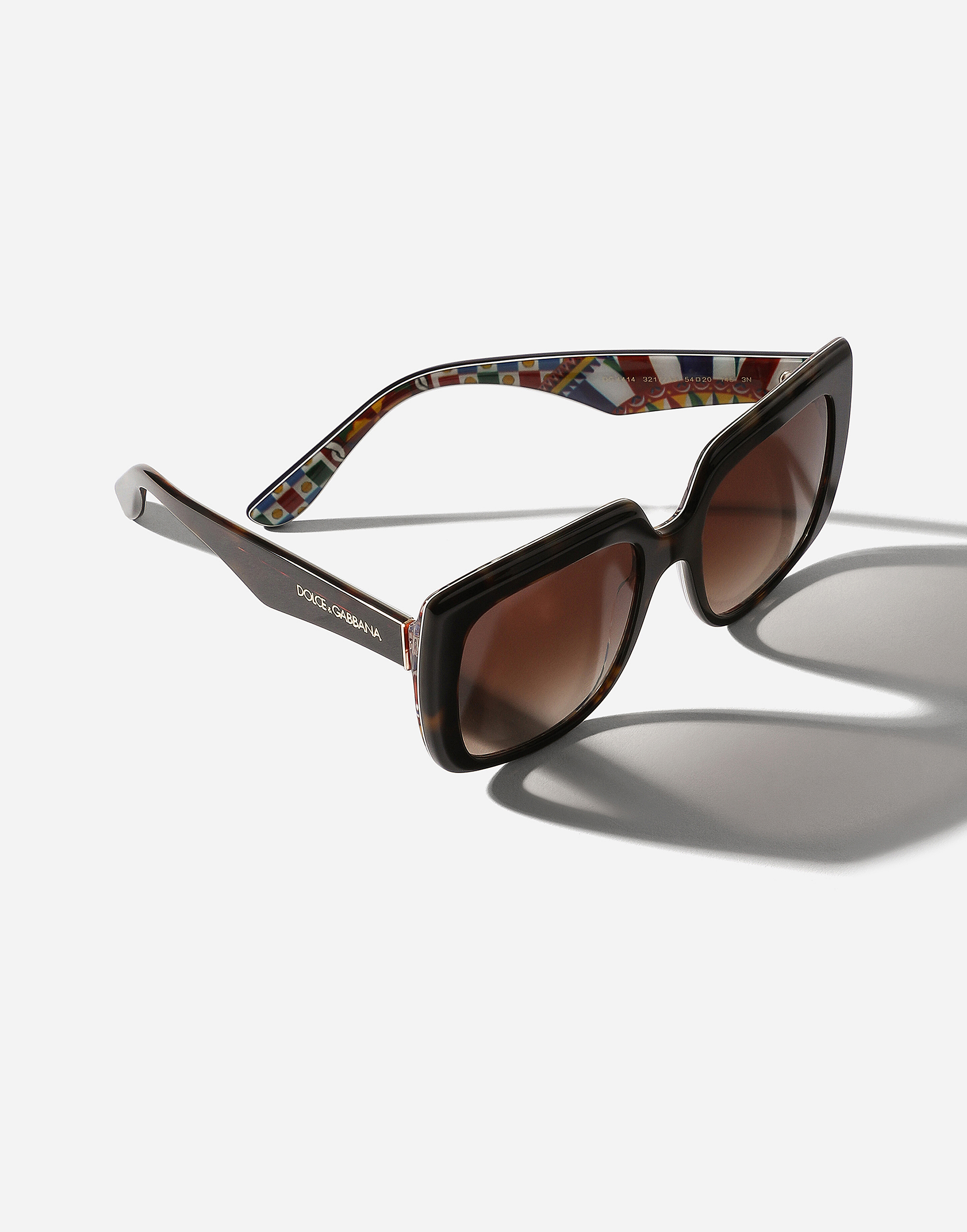Dolce & Gabbana New Print Sunglasses In Havana On Carretto Print