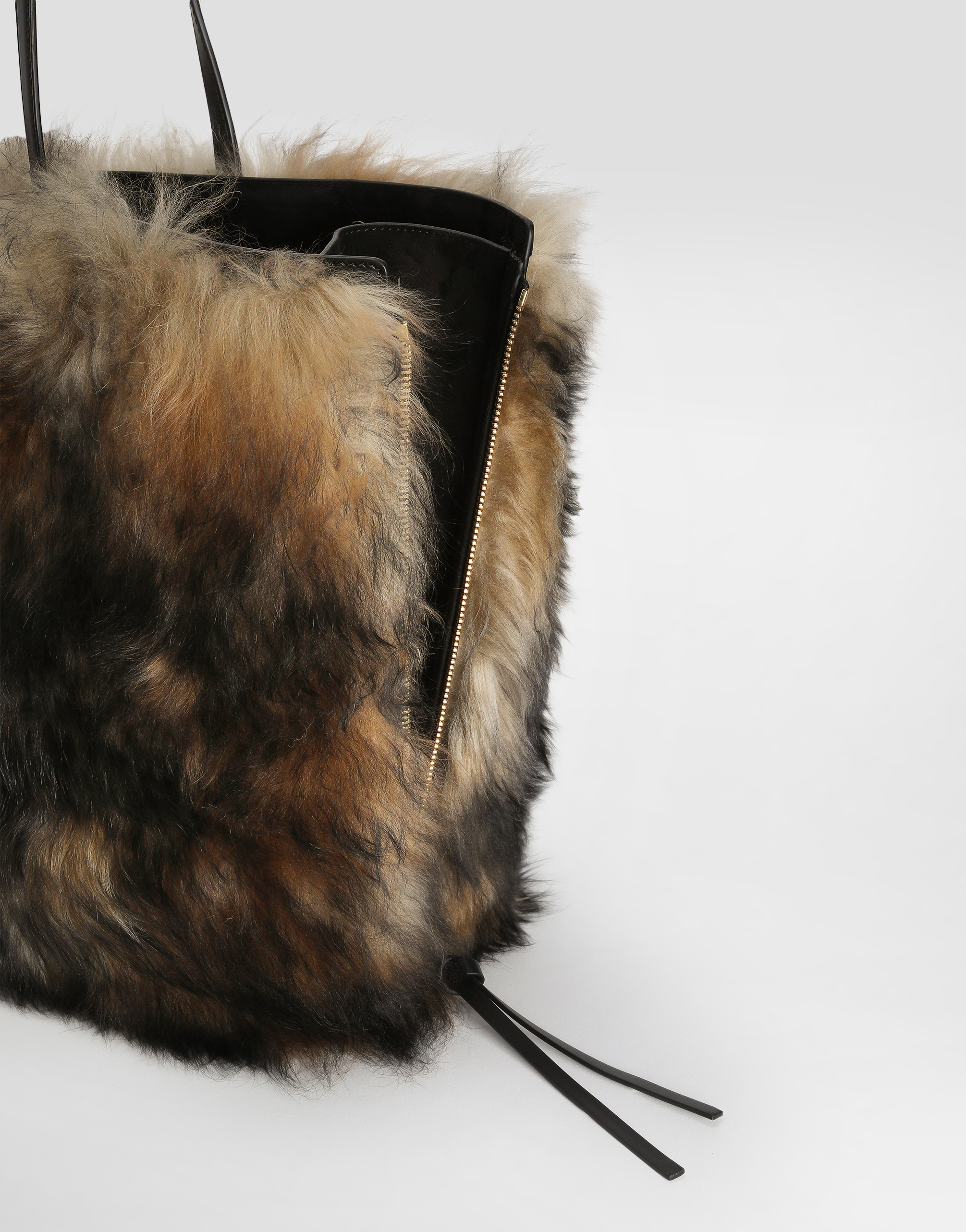 Atene shopping bag with fur