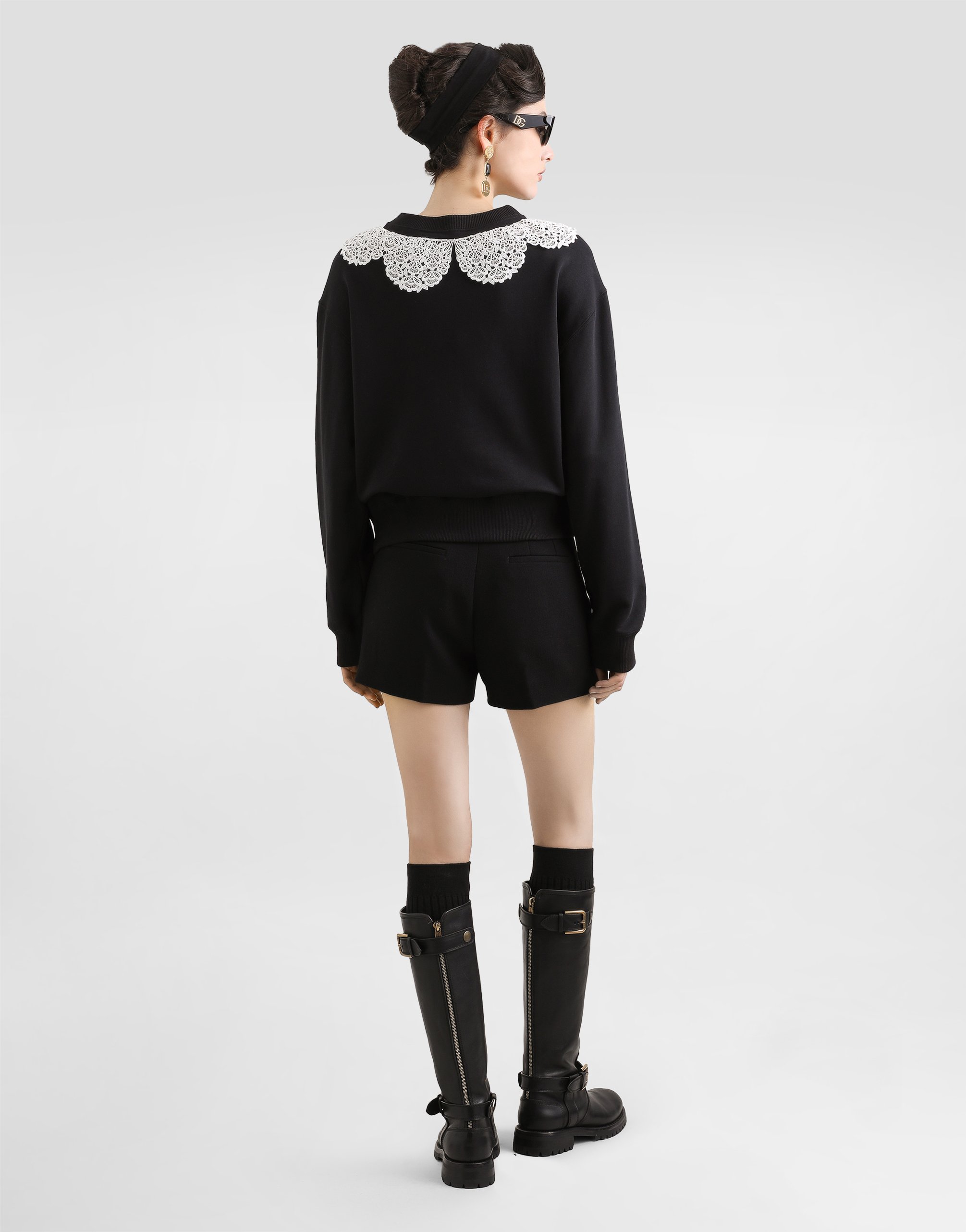 Dolce & Gabbana Wool Crêpe Shorts In Black