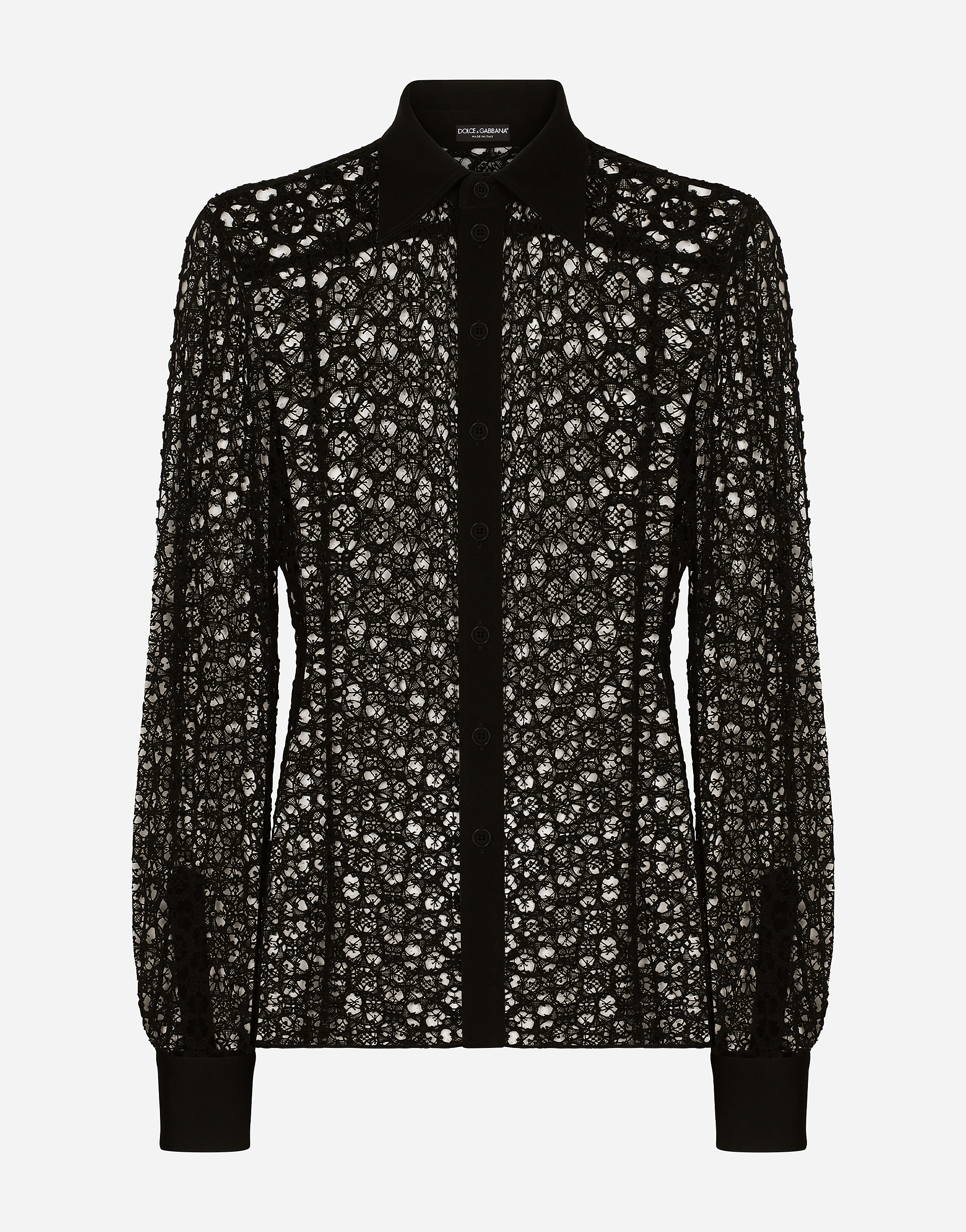 DOLCE & GABBANA MACRAMÉ LACE SICILIA-FIT SHIRT