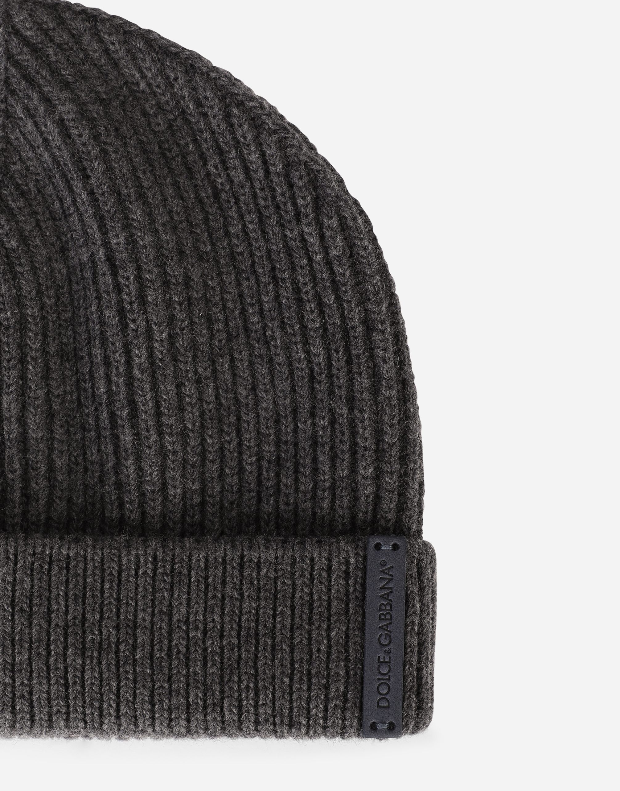 DOLCE & GABBANA WOOL FISHERMAN’S RIB KNIT HAT