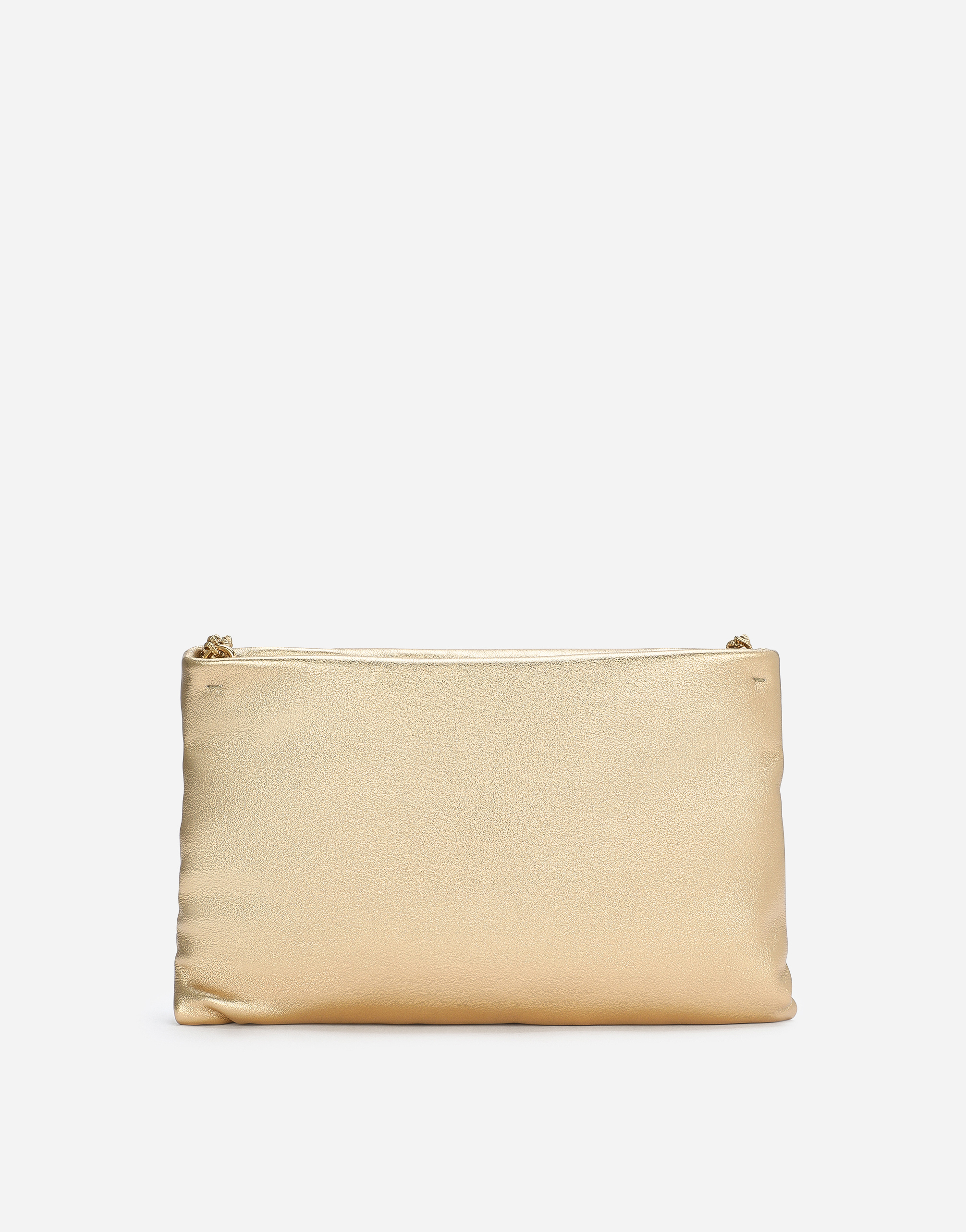 DOLCE & GABBANA SMALL FOILED CALFSKIN DEVOTION SOFT BAG