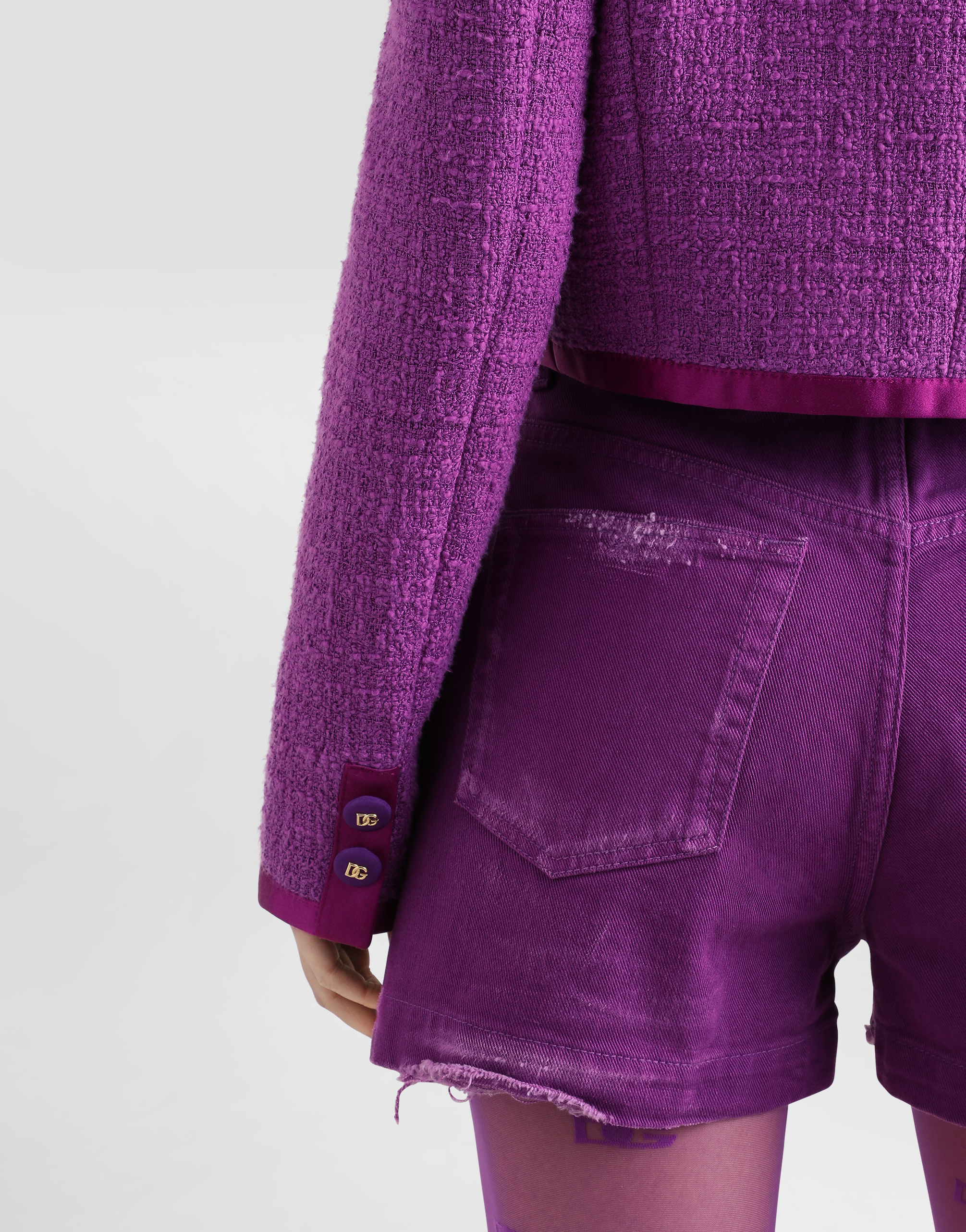 Dolce & Gabbana Violet Cotton Casual Jacket In Purple