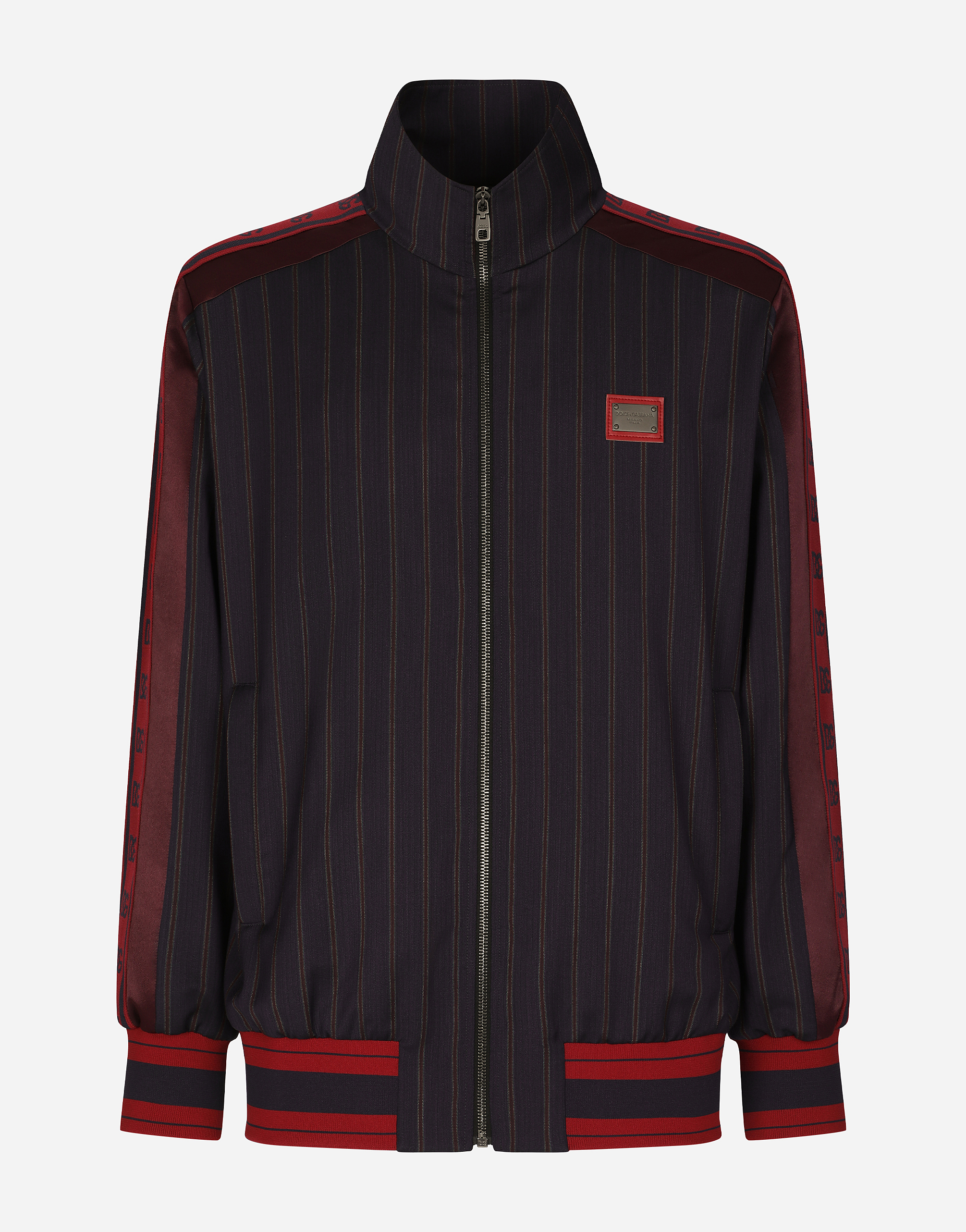 남성용 Multicolor Pinstripe wool jacket with branded tag