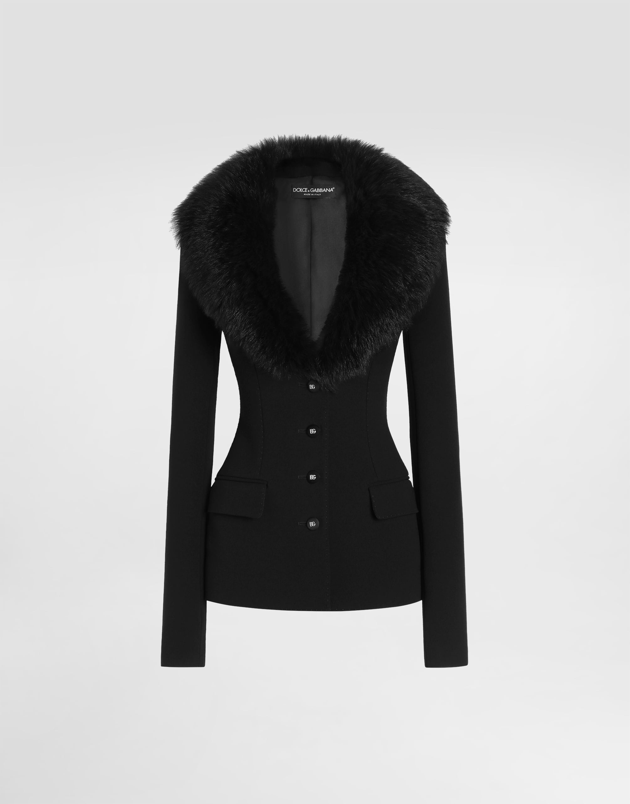 Single-breasted wool jacket in Black for Women | Dolce&Gabbana® US