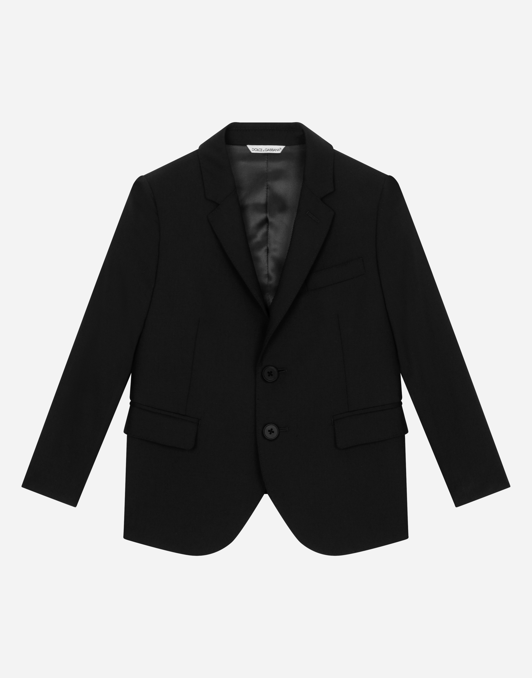 Dolce & Gabbana Single-breasted Woolen Jacket In Black