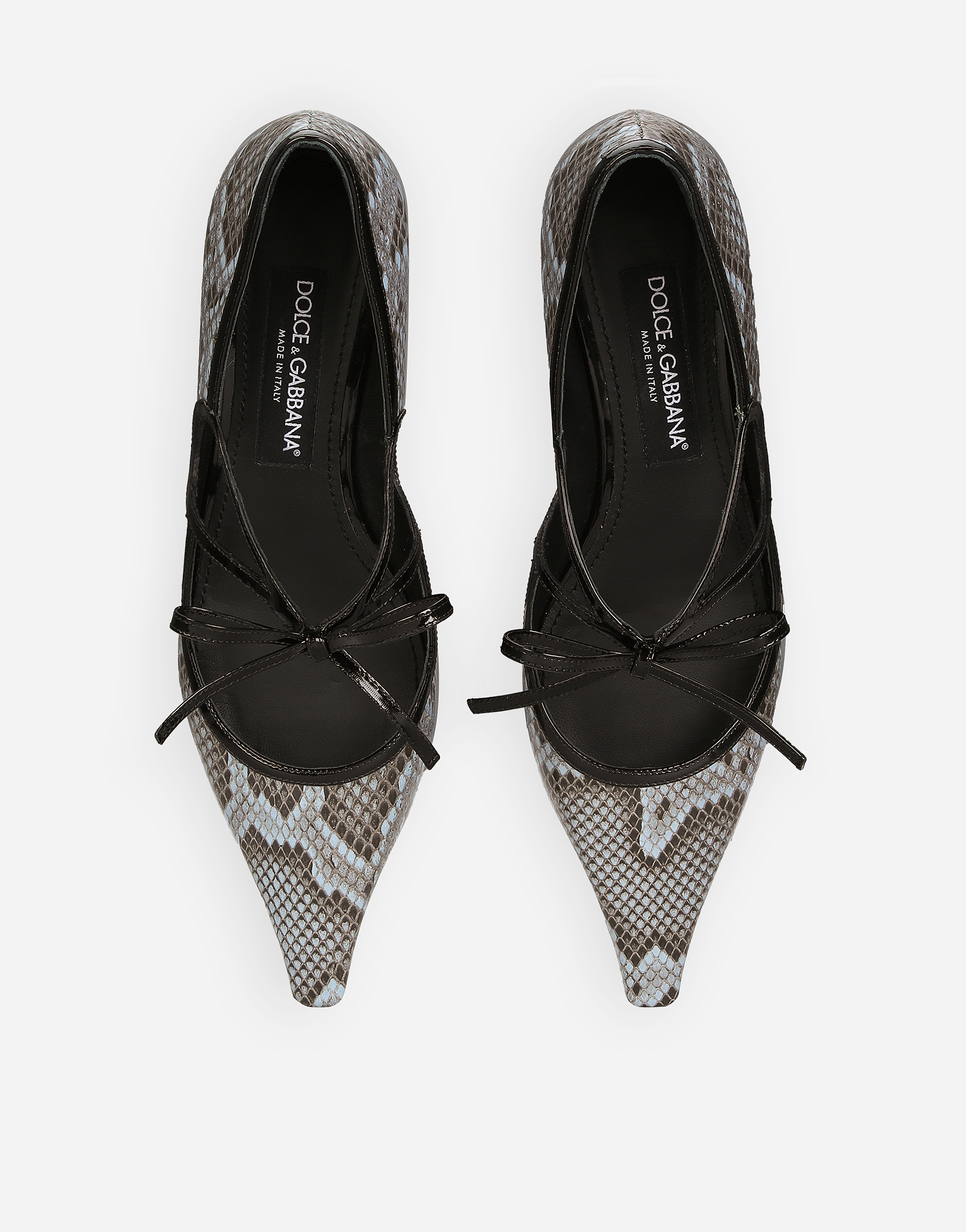 Shop Dolce & Gabbana Python Skin Pumps In Light Blue