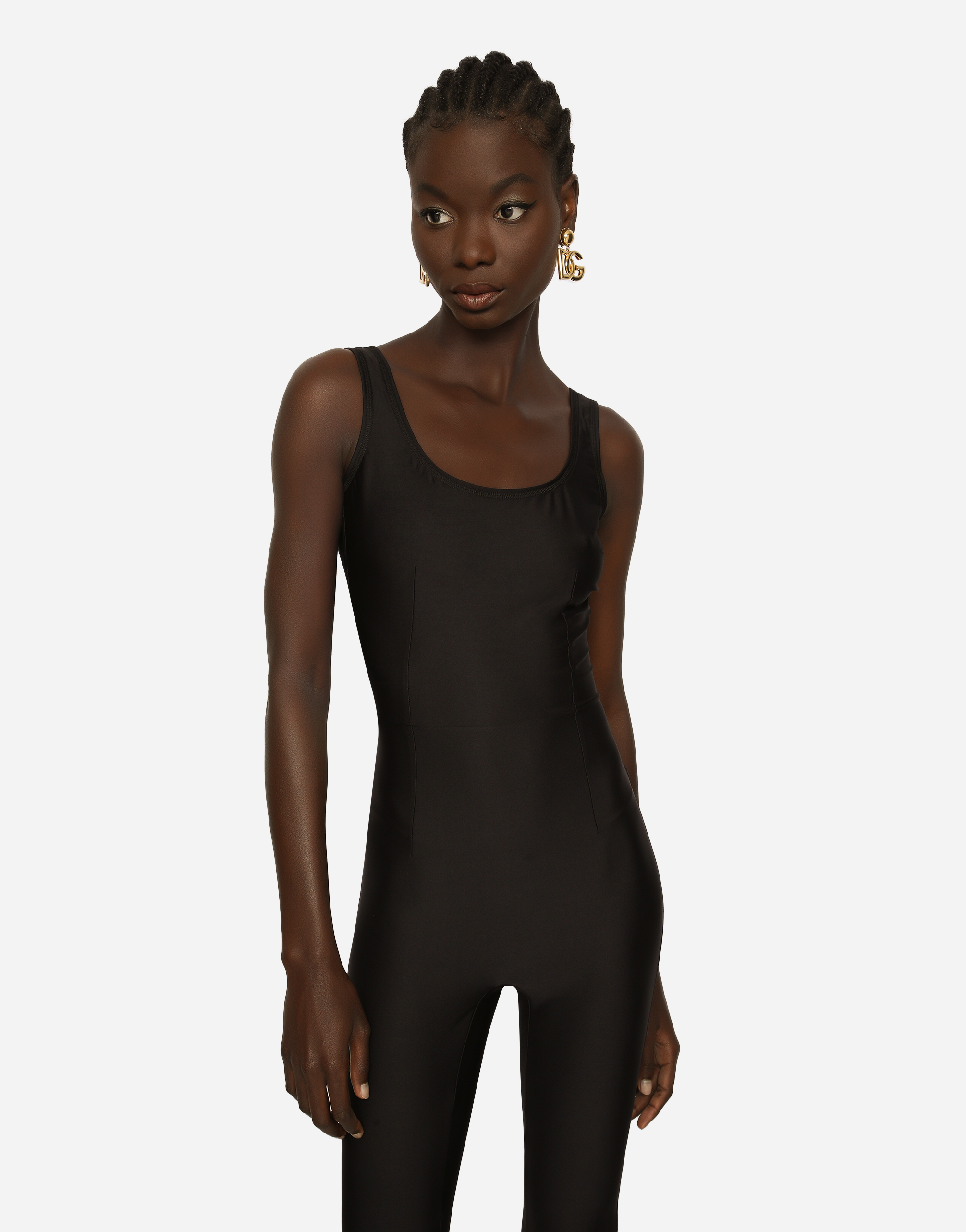 Dolce & Gabbana Black Sleeveless Bodycon Women Jumpsuit Dress In Black