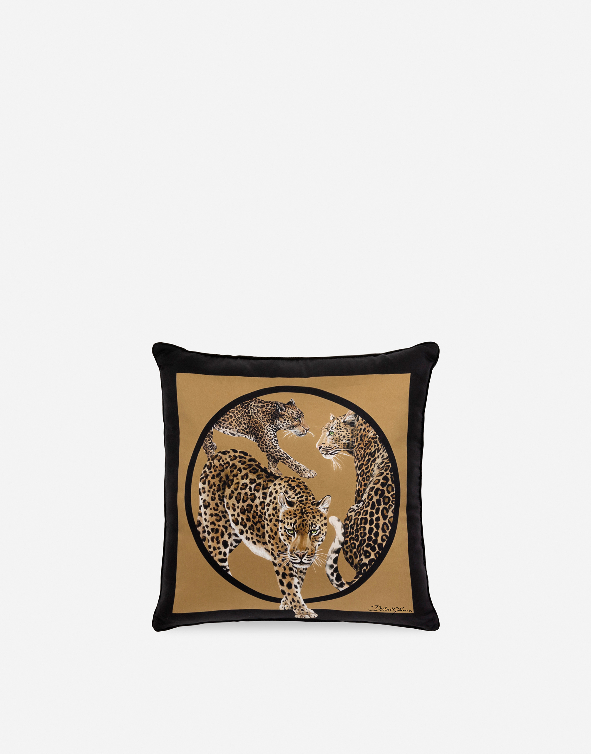 Dolce & Gabbana Silk Twill Cushion Small Multicolor Unisex Onesize In Multicolor