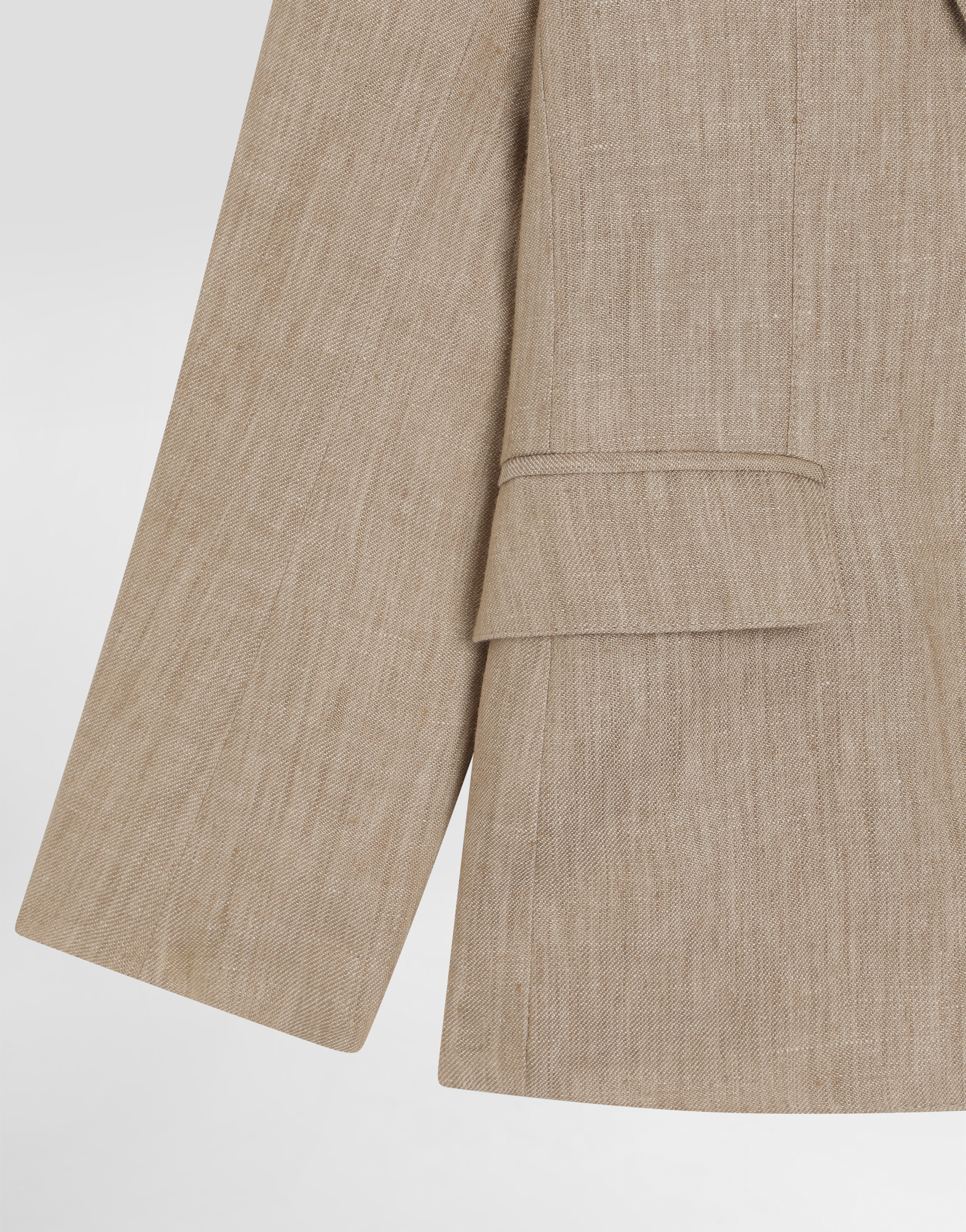 Dolce & Gabbana Single-breasted Twill Jacket With Patch In Beige