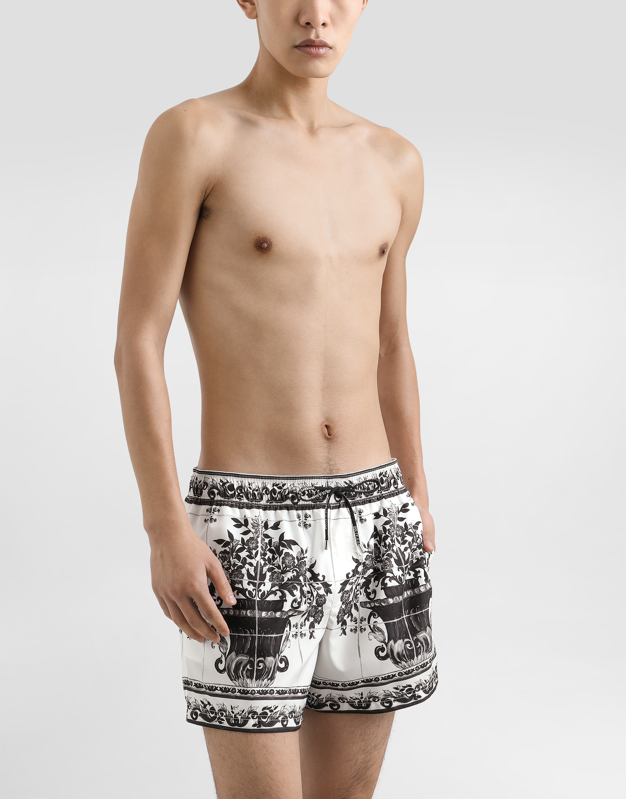 Majolica-print short swim boxer shorts