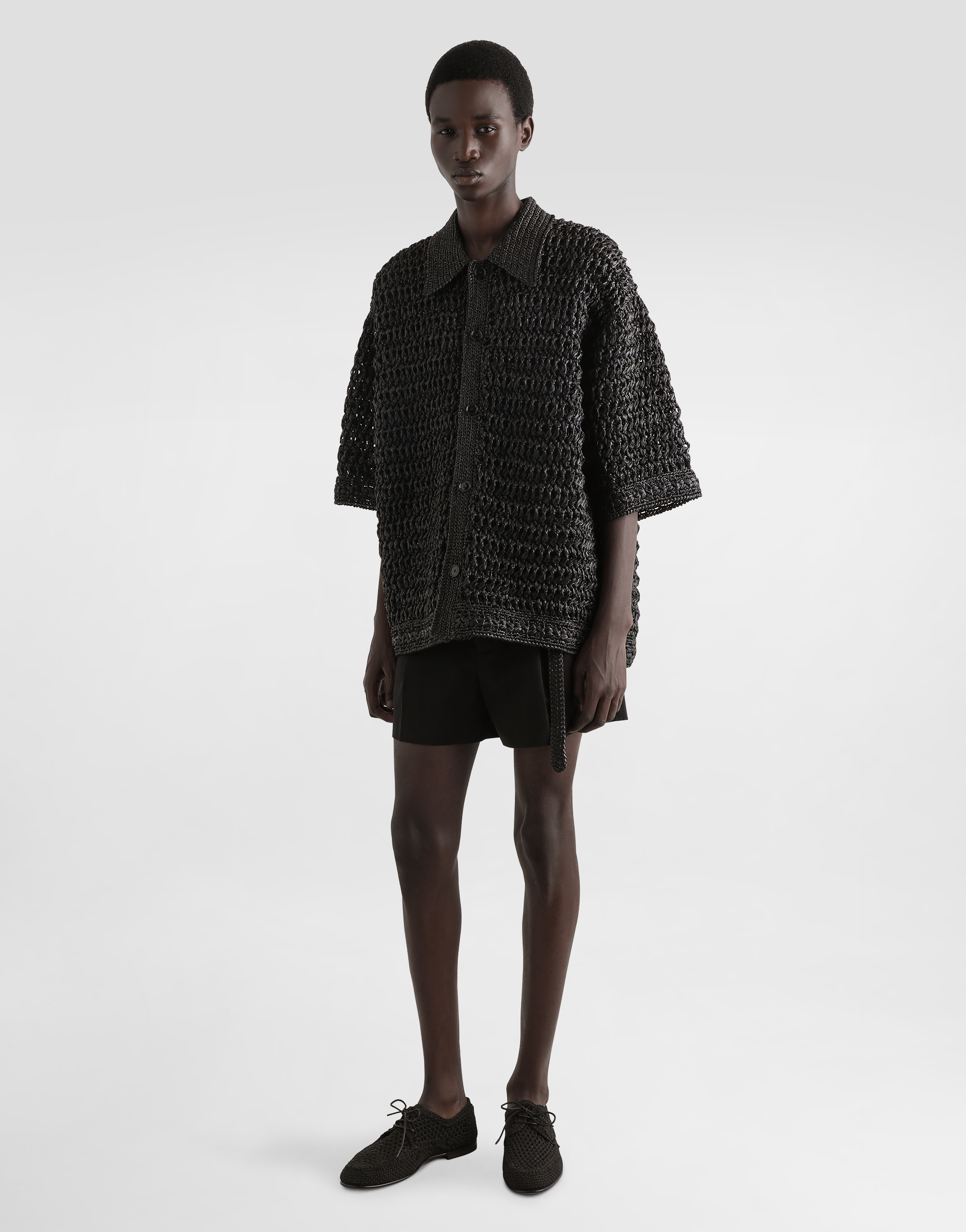 Dolce & Gabbana Cotton Gabardine Shorts With Double Darts In Black