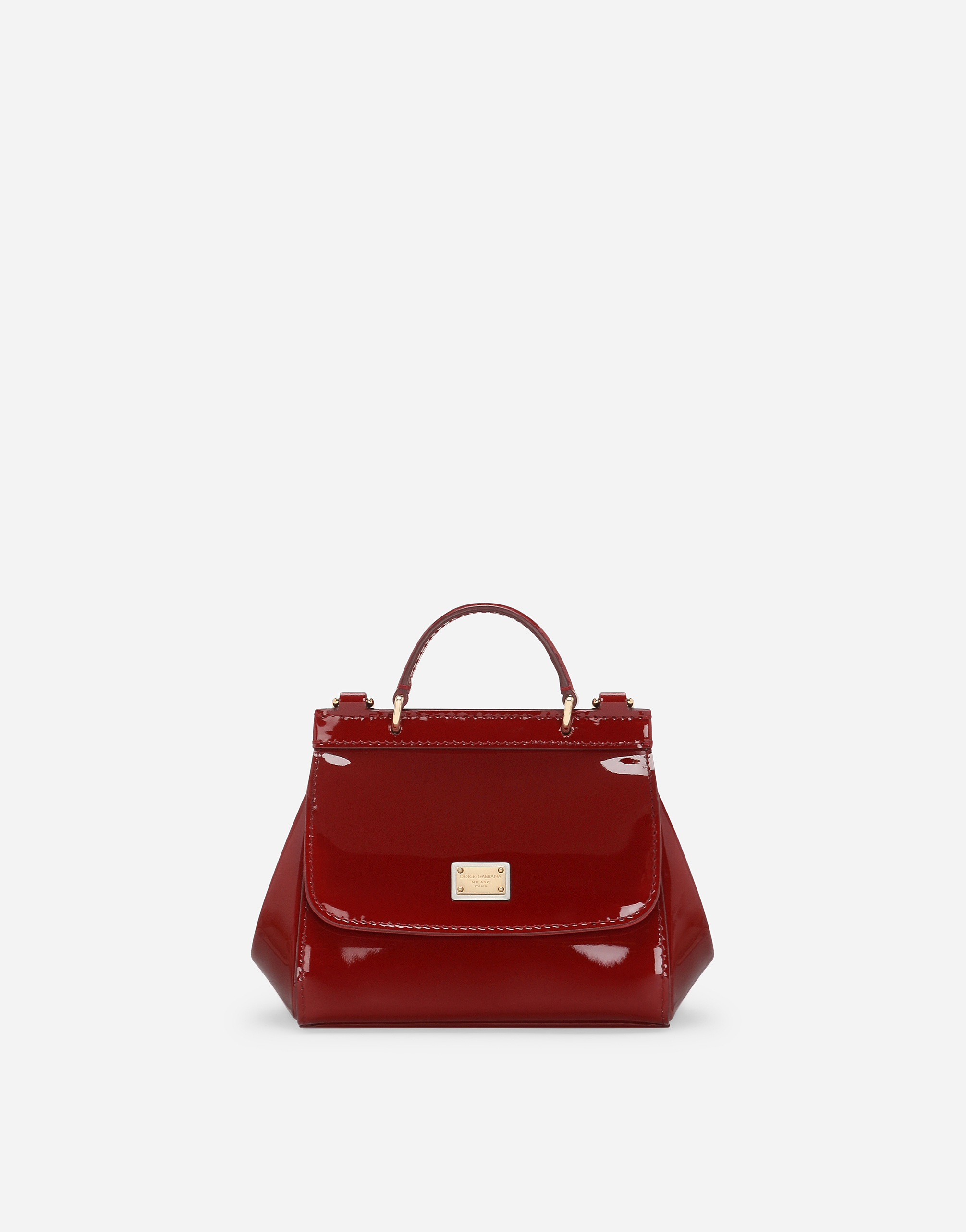 Patent leather Sicily bag in Bordeaux for Girls | Dolce&Gabbana®