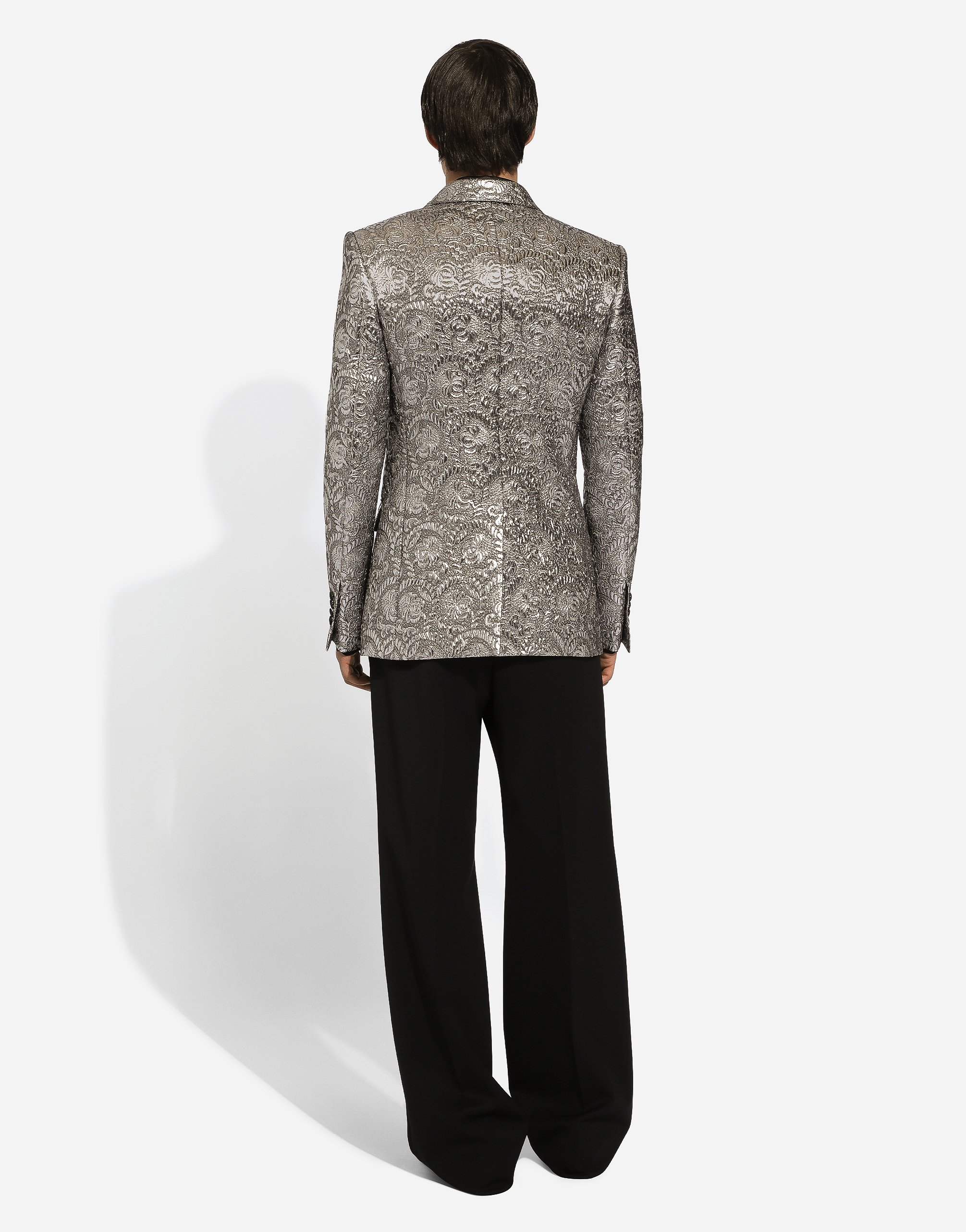 Shop Dolce & Gabbana Silk Satin Martini-fit Shirt In Black