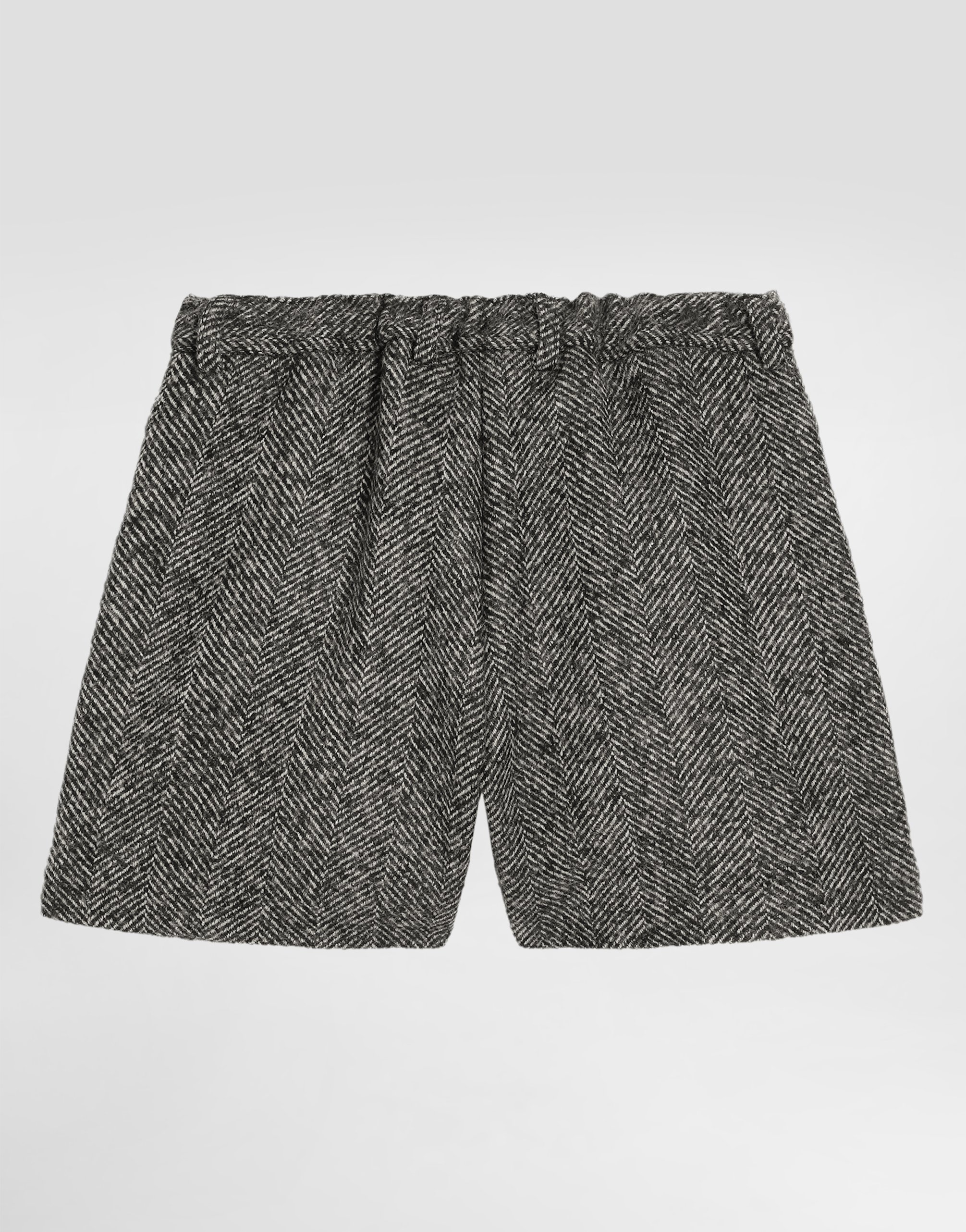 Dolce & Gabbana Wool Blend Chevron Shorts In Gray