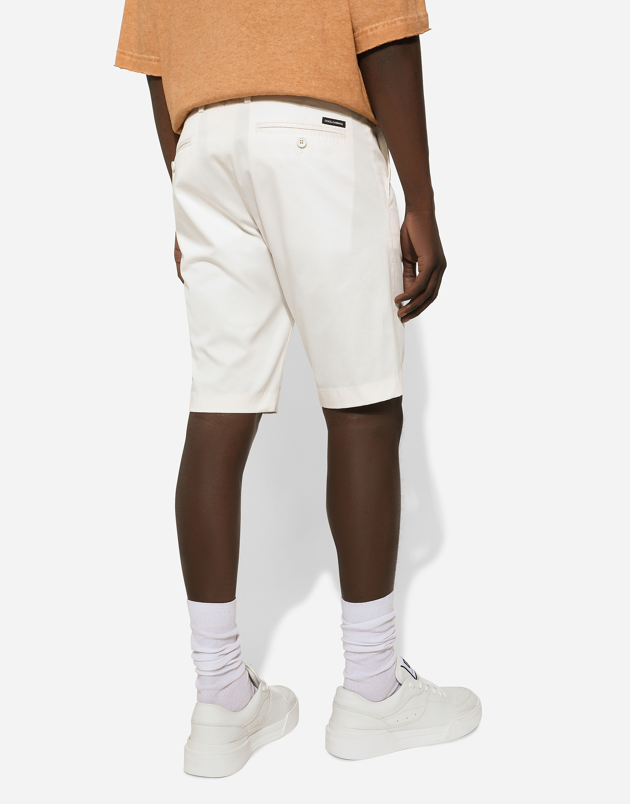 Dolce & Gabbana Mid-rise Bermuda Shorts In Beige
