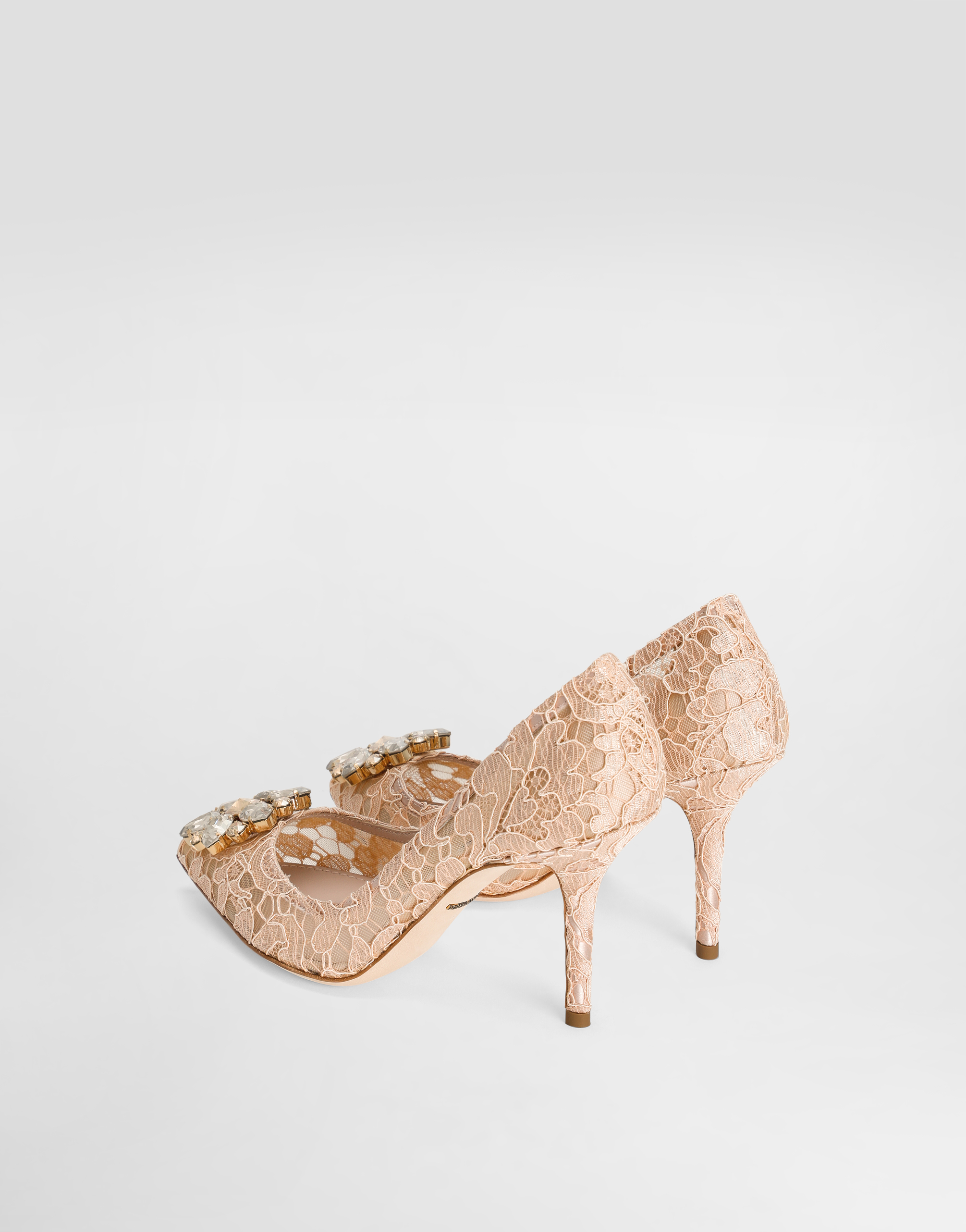  Dolce & Gabbana Lace Rainbow Pumps With Brooch Detailing - Femme Escarpins Et Slingbacks Rose Dentelle 42 