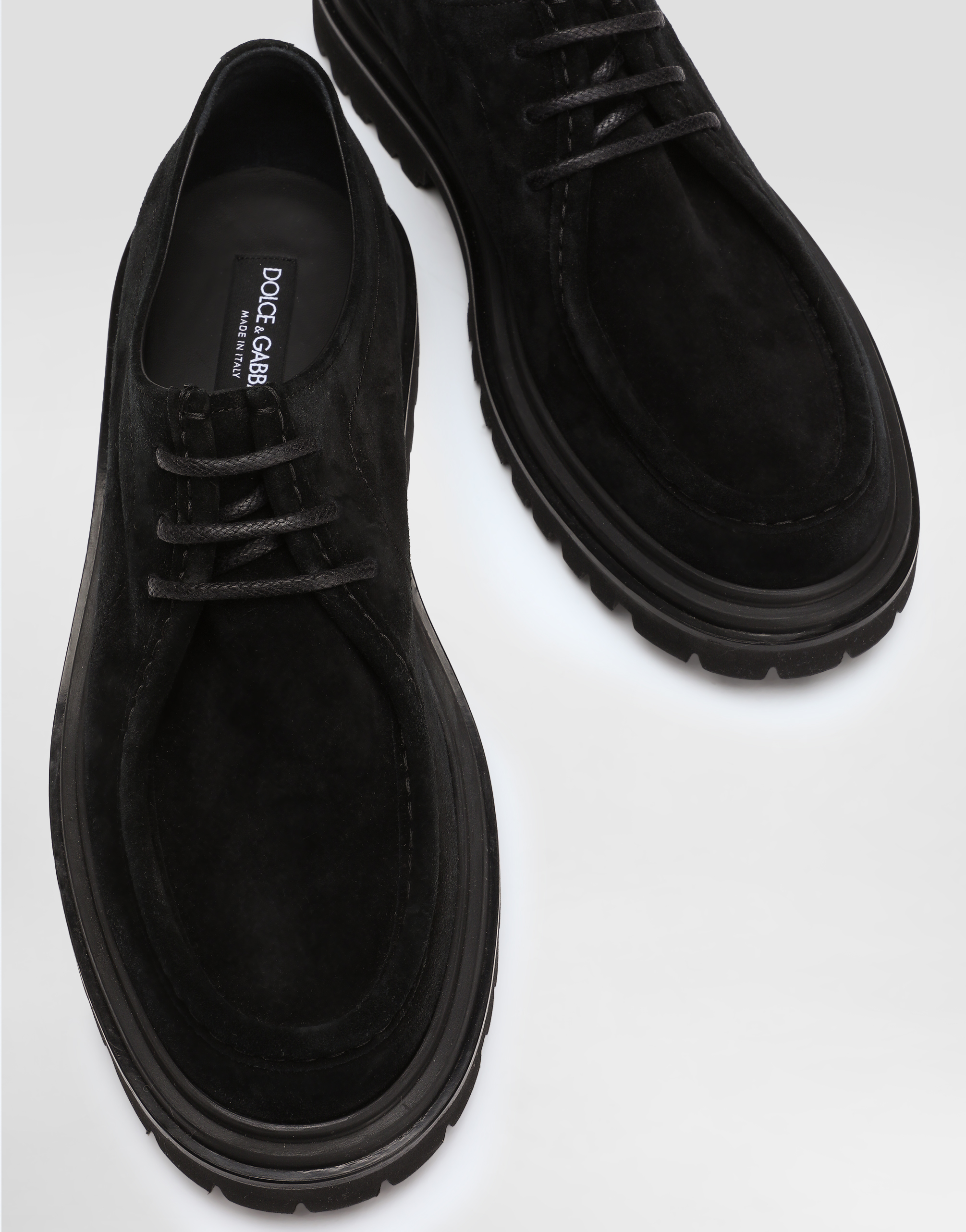 Split calfskin derby