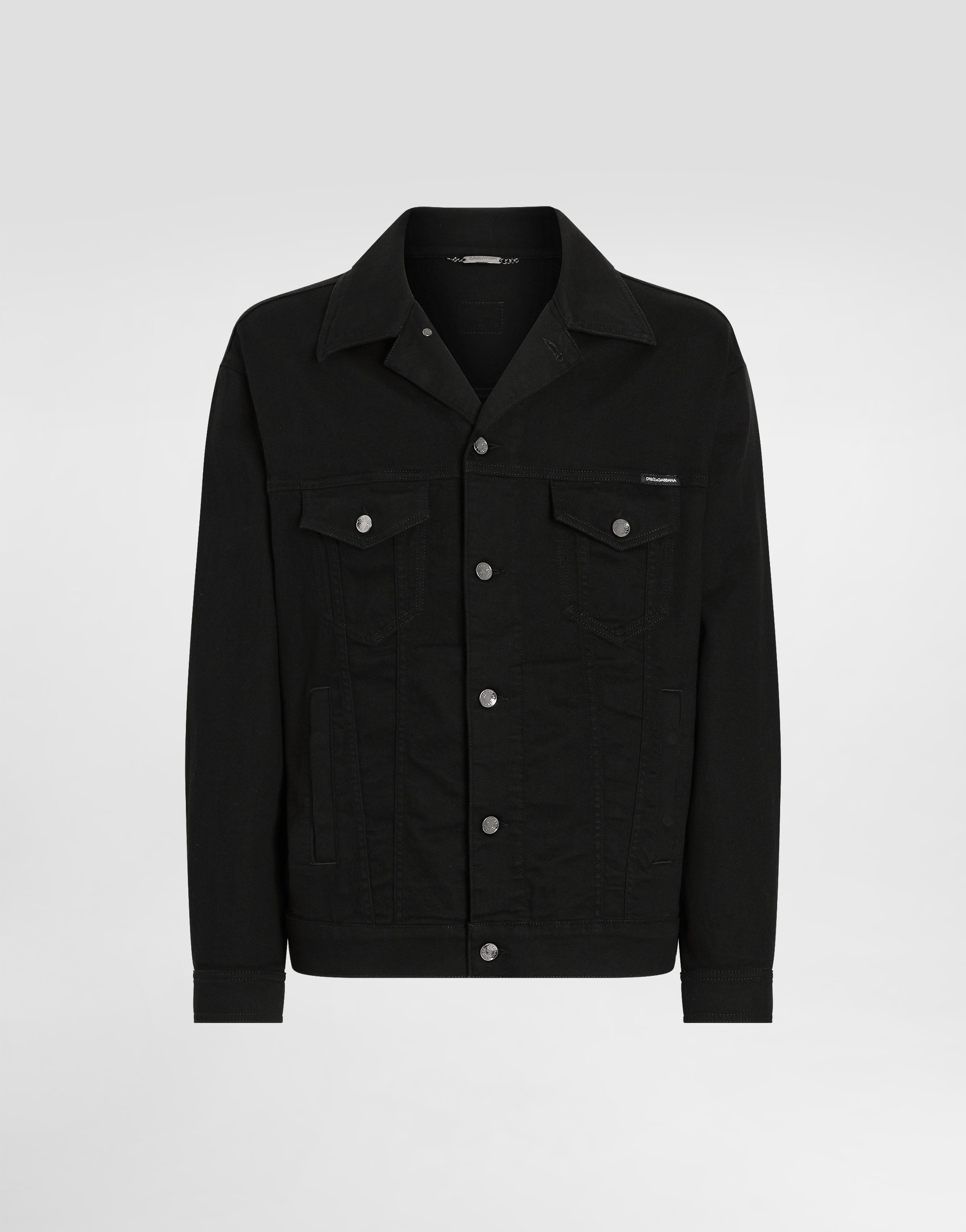 Dolce & Gabbana Black Wash Stretch Denim Jacket In Combined Colour