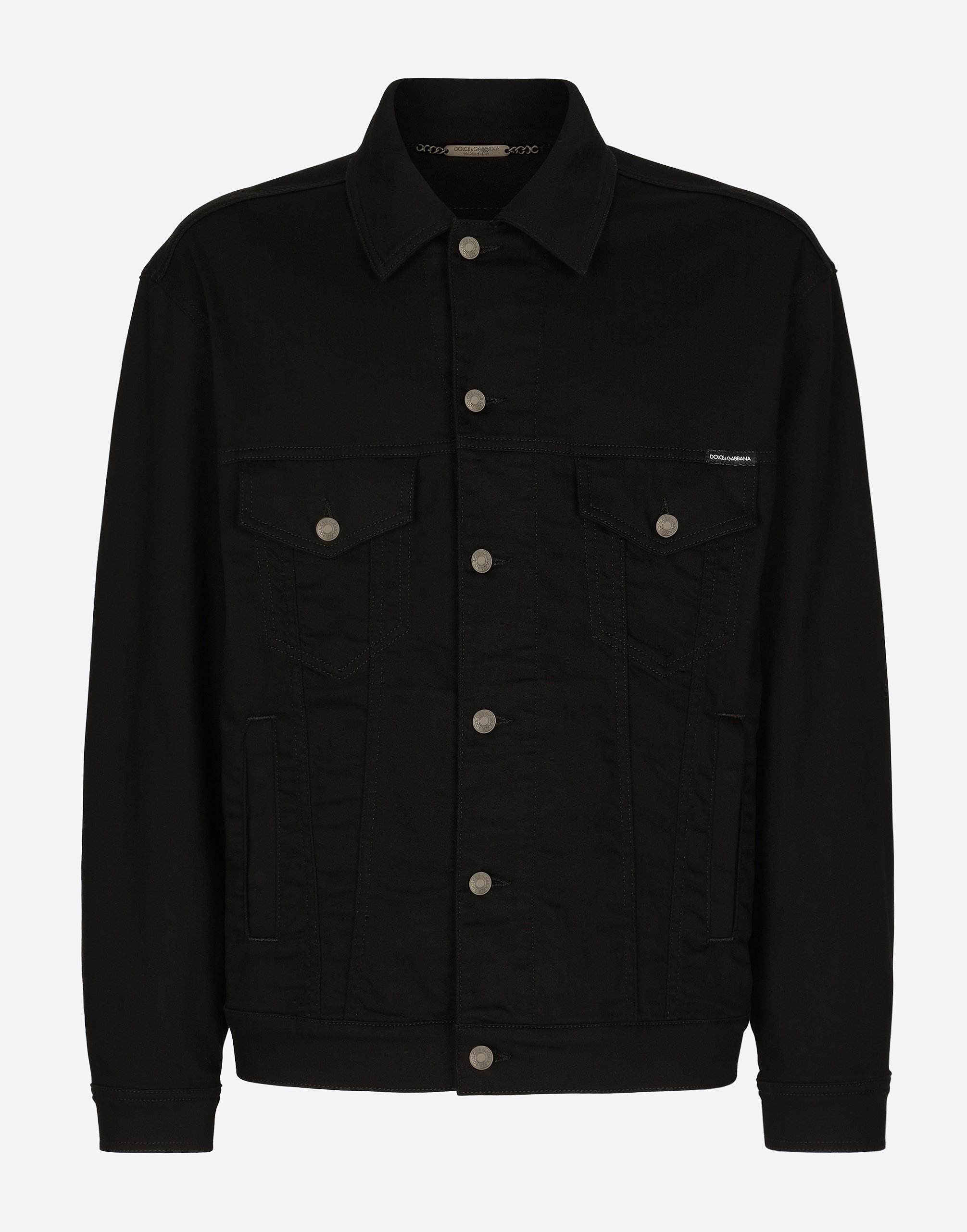 Dolce & Gabbana Black Wash Stretch Denim Jacket In Combined Colour