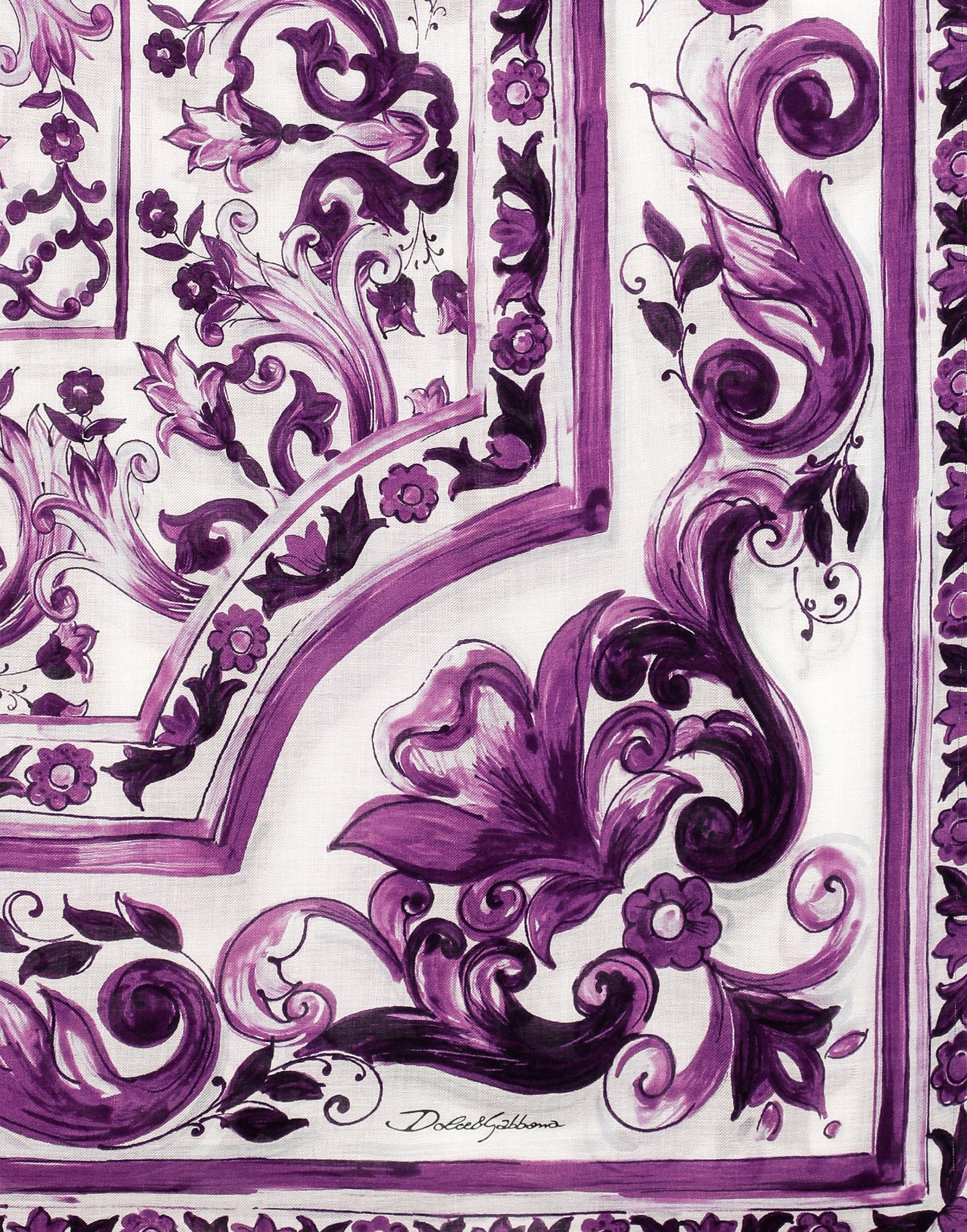 Dolce & Gabbana Majolica-print Silk Stole In Multi