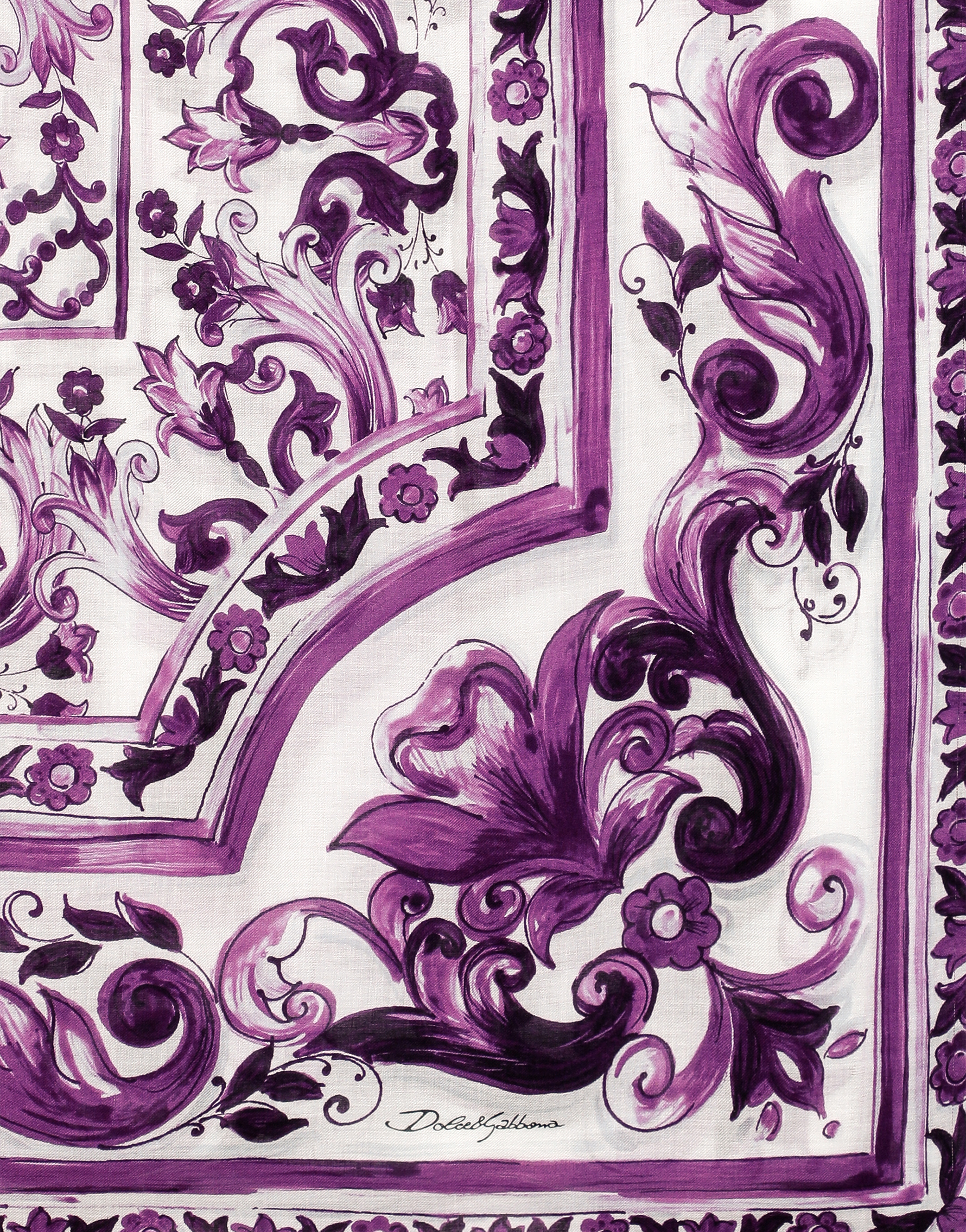 Dolce & Gabbana Majolica-print Silk Stole In Multi