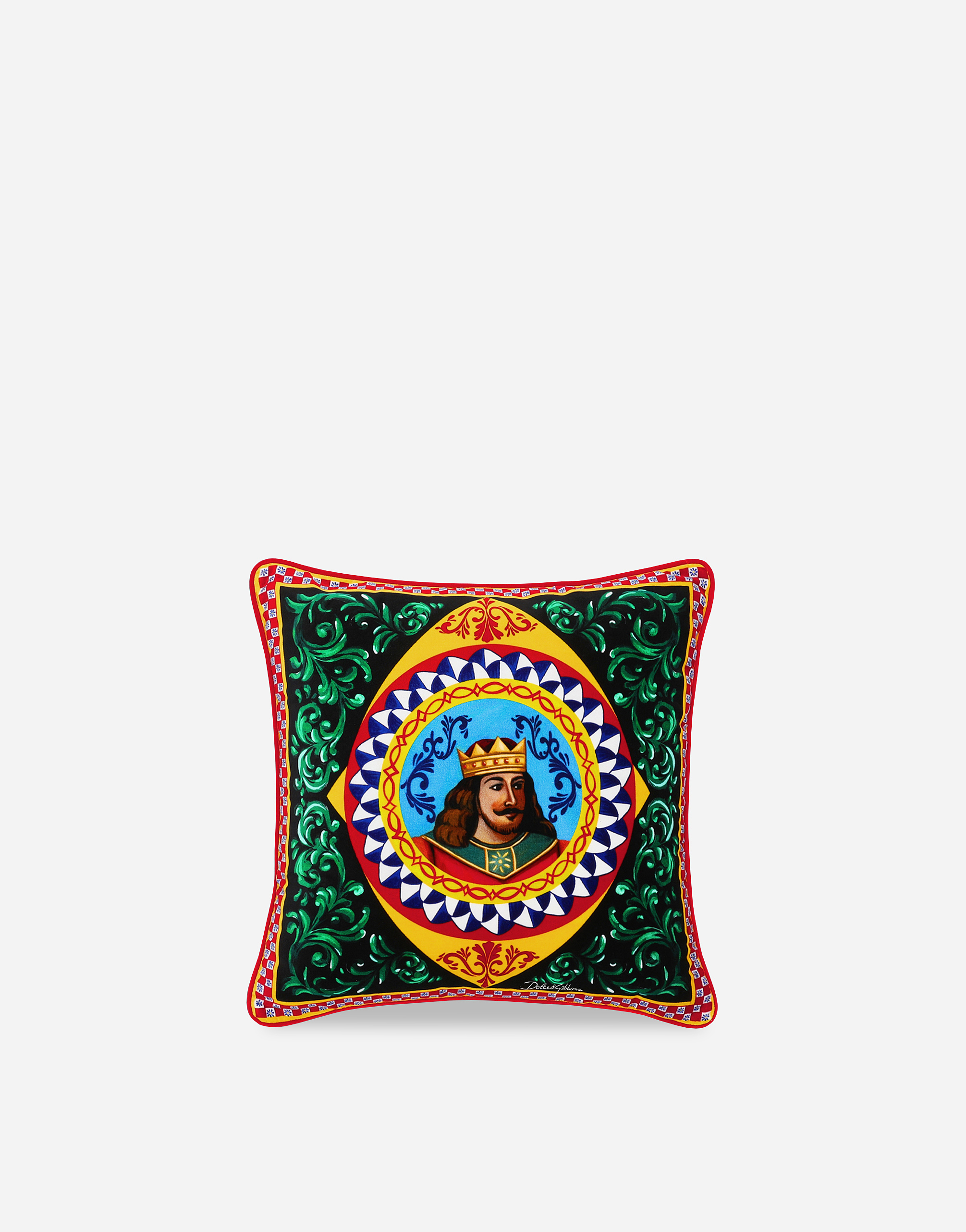 Dolce & Gabbana Velvet Cushion Small In Multicolor