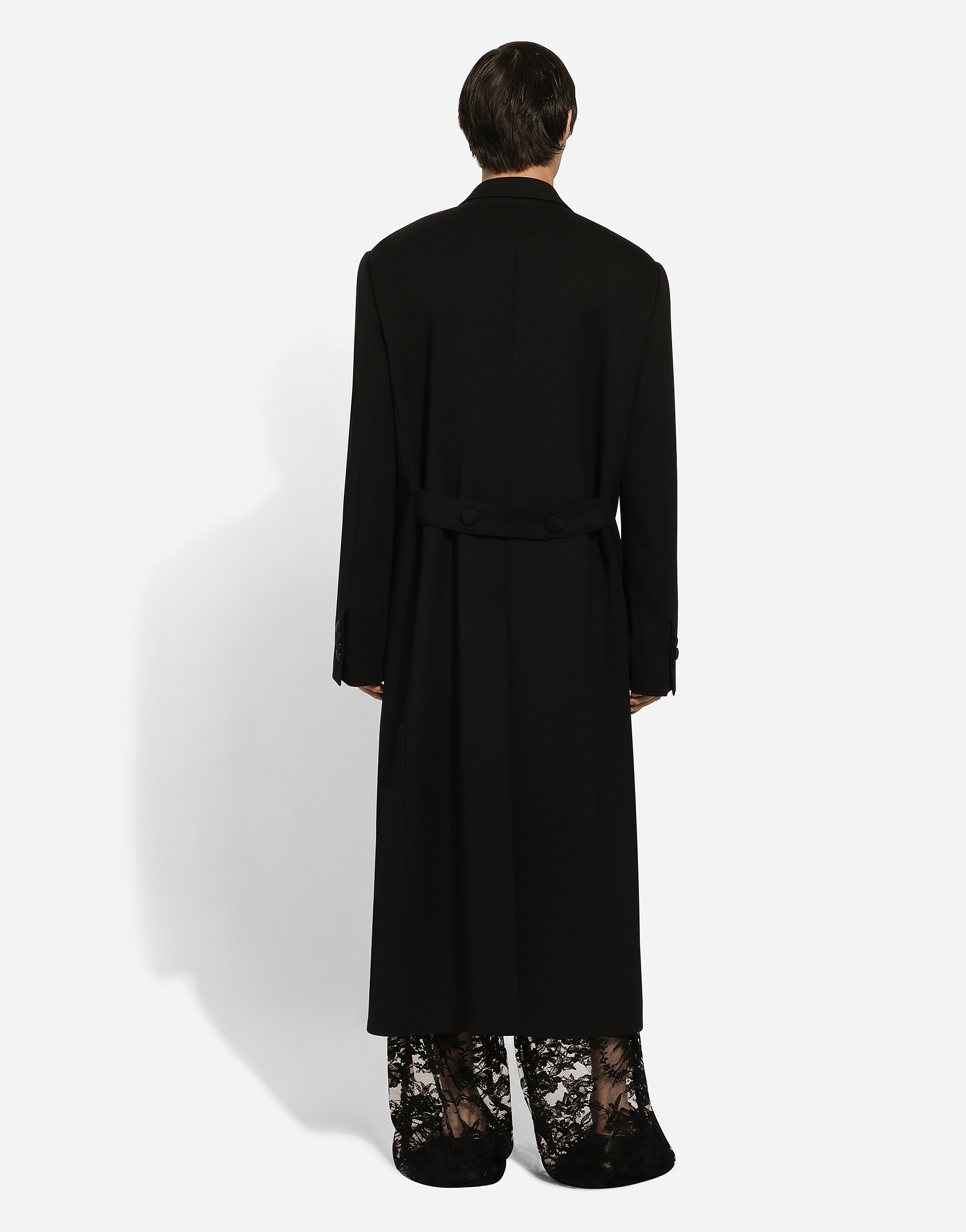 Dolce & Gabbana Wool Single-breasted Coat In Black