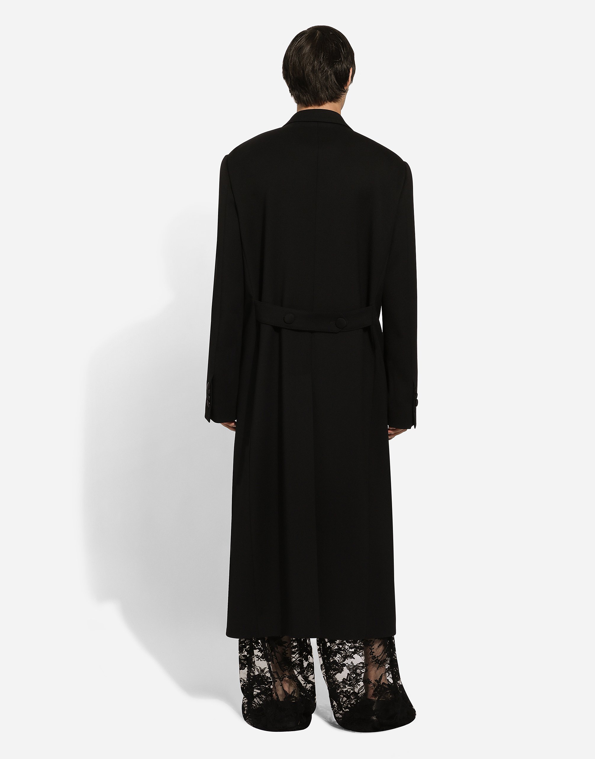 Dolce & Gabbana Wool Single-breasted Coat In Black