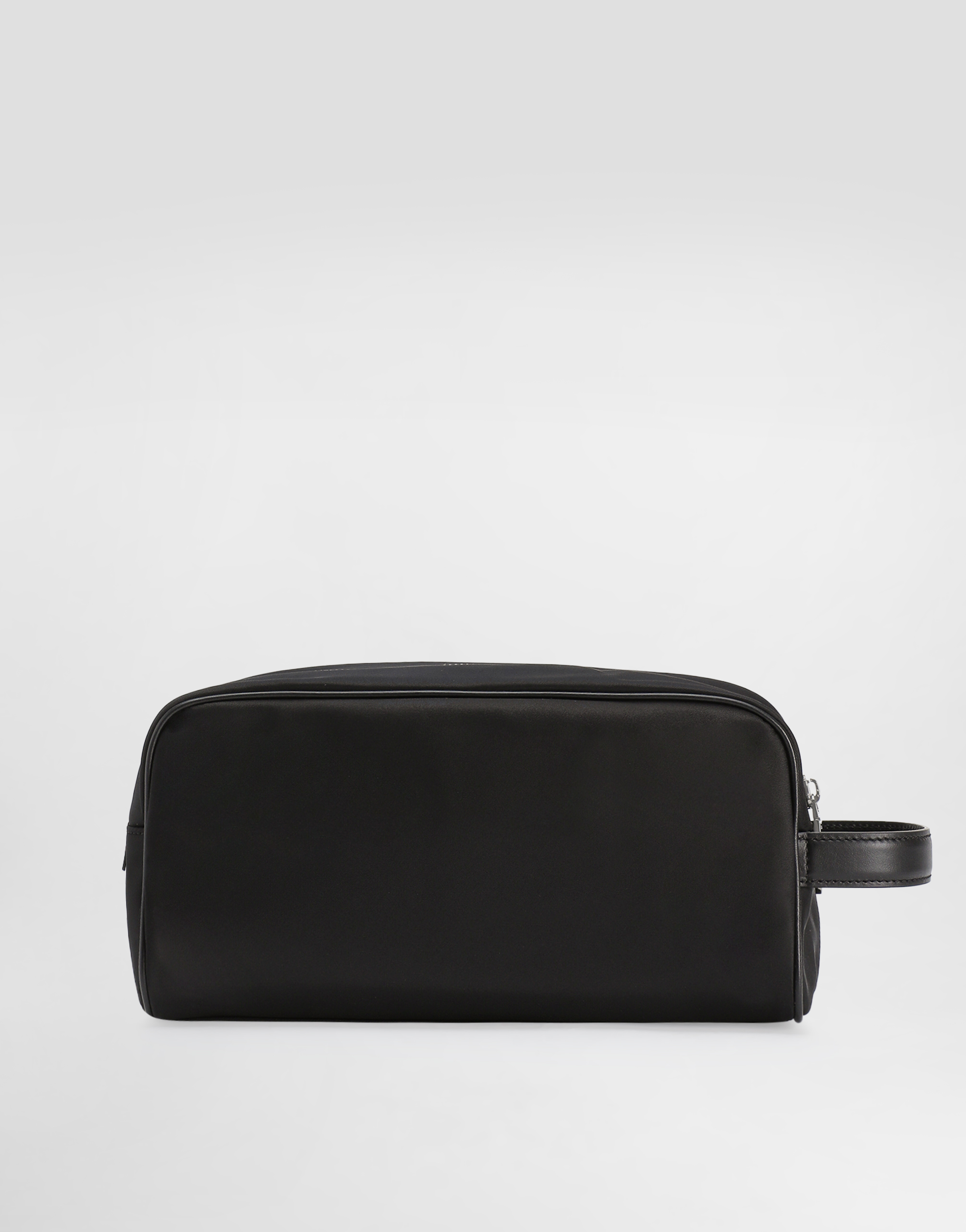 DOLCE & GABBANA GRAINY CALFSKIN AND NYLON TOILETRY BAG