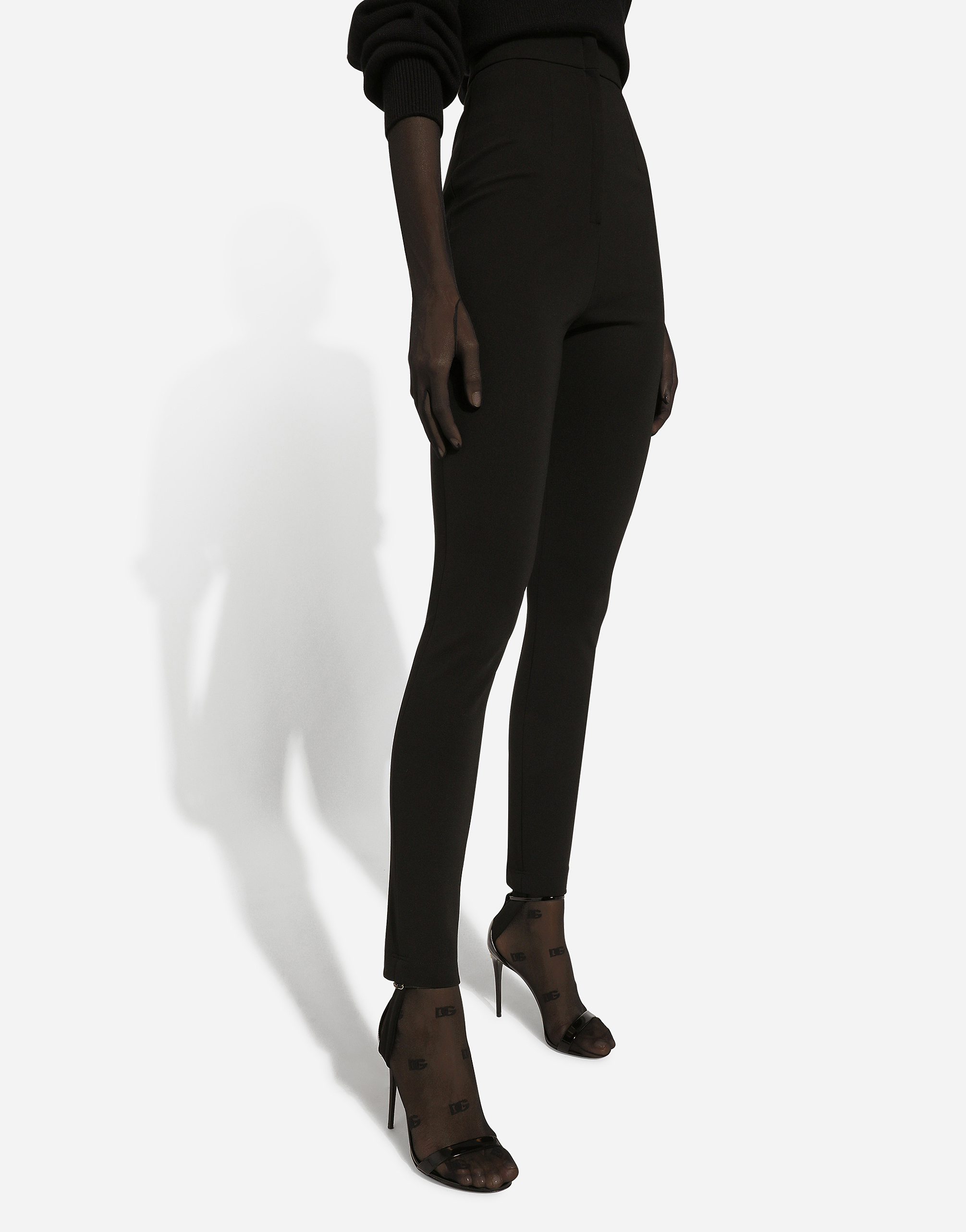 Dolce & Gabbana Jersey Milano Rib Leggings With Stirrups In ブラック