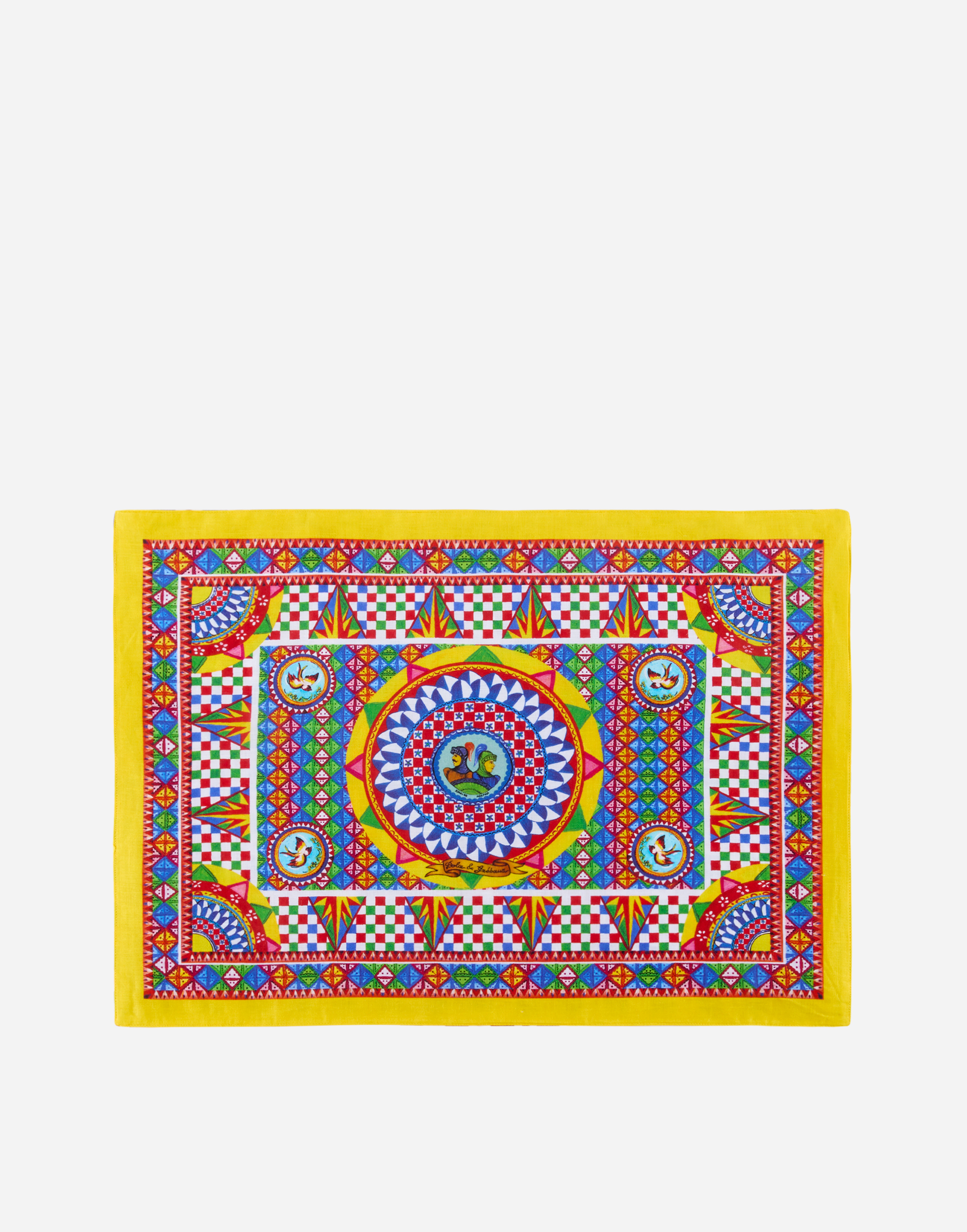 Dolce & Gabbana Set Linen Placemat And Napkin In Multicolor