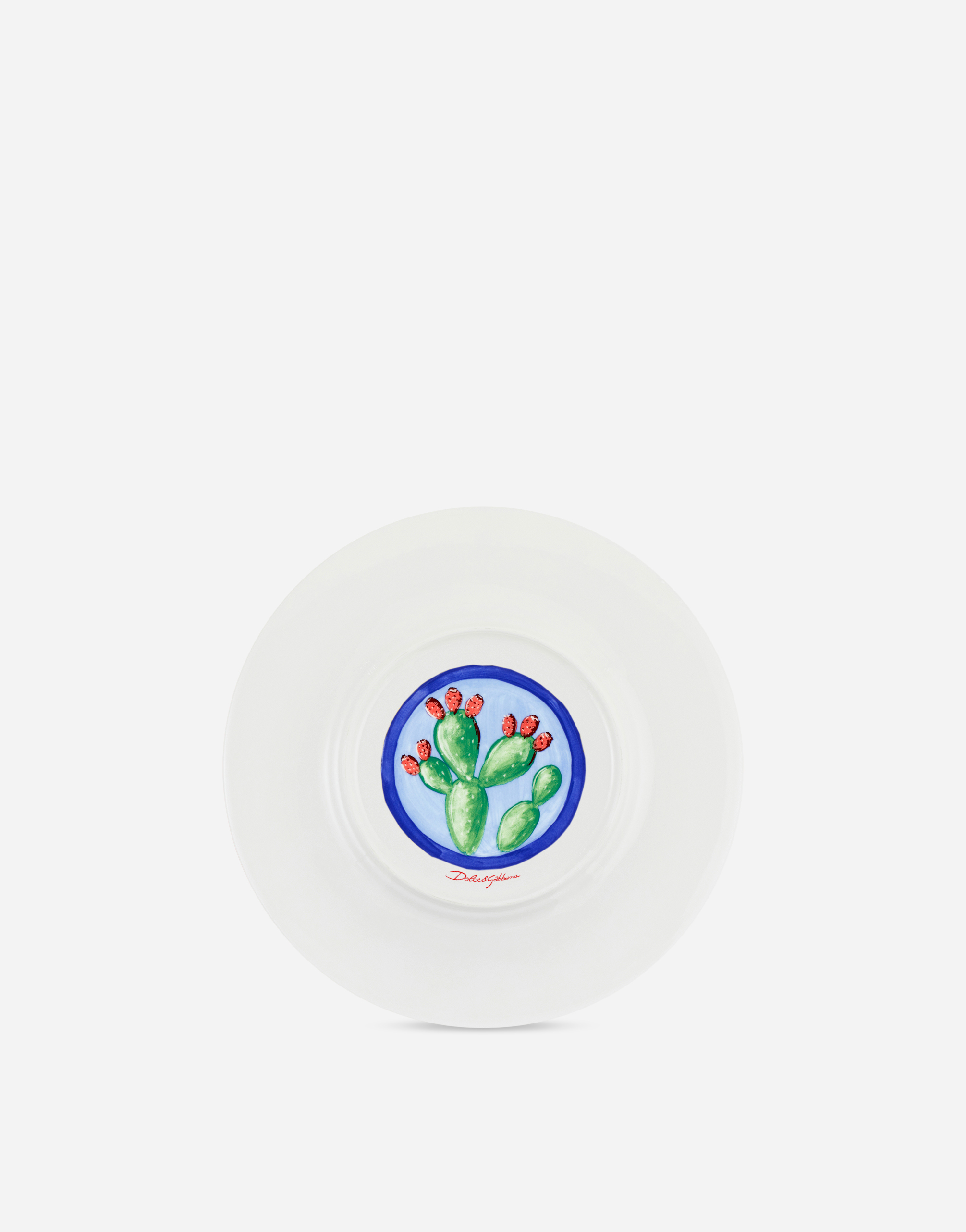 Dolce & Gabbana Set 2 Bread Plates In Fine Porcelain Multicolor Unisex Onesize In Multicolor