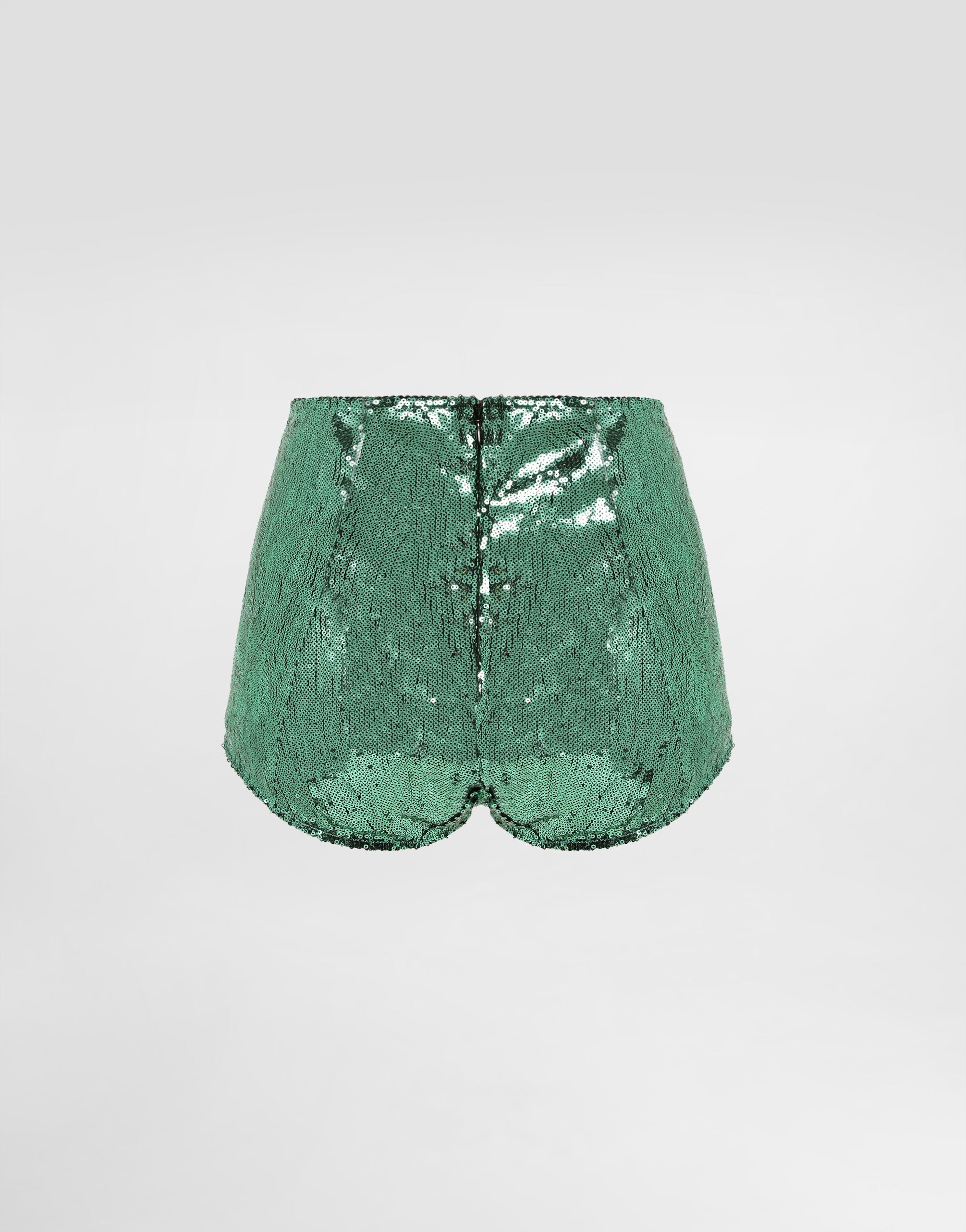 Dolce & Gabbana Sequined High-waisted Panties In Green