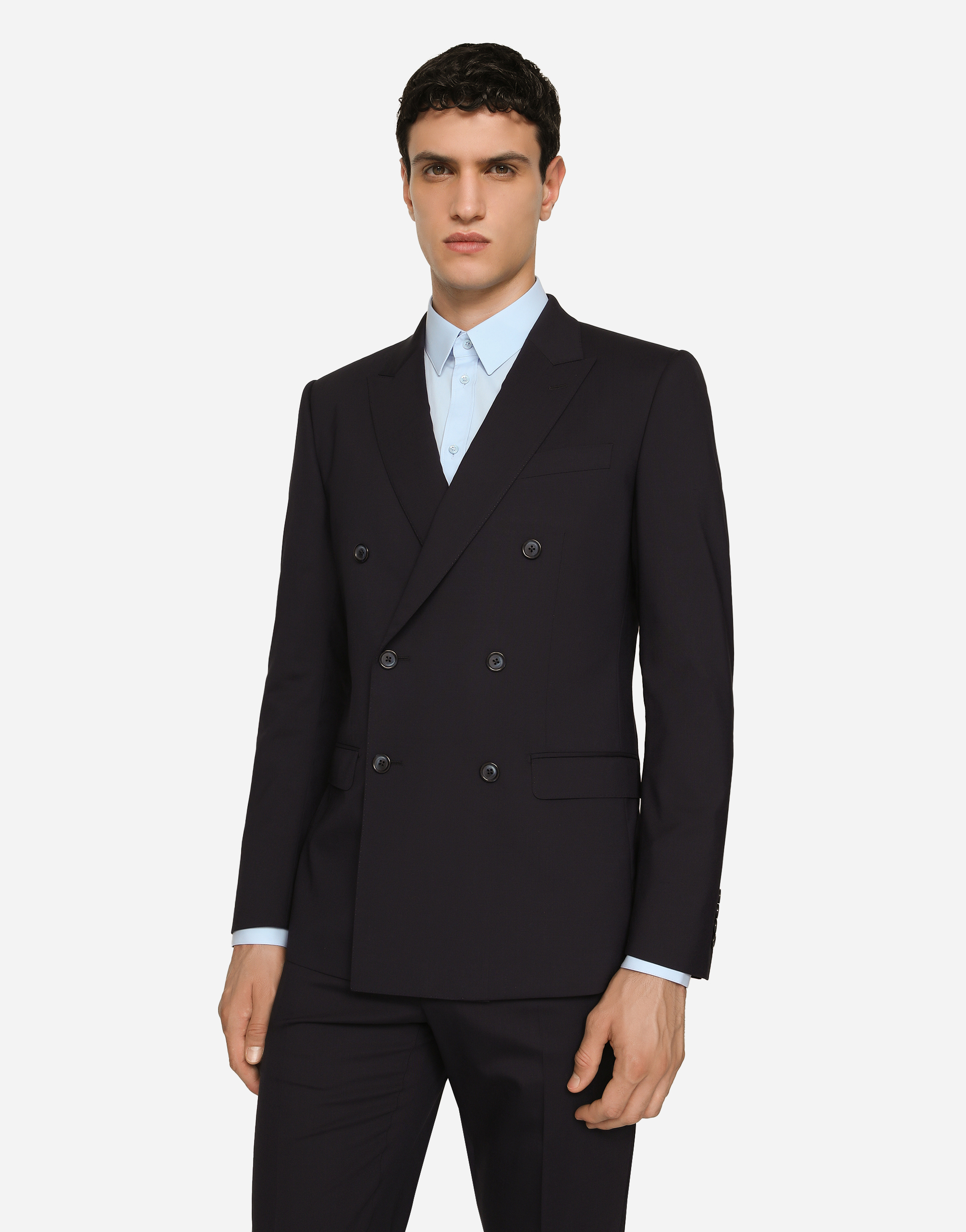 DOLCE & GABBANA DOUBLE-BREASTED STRETCH WOOL MARTINI-FIT SUIT