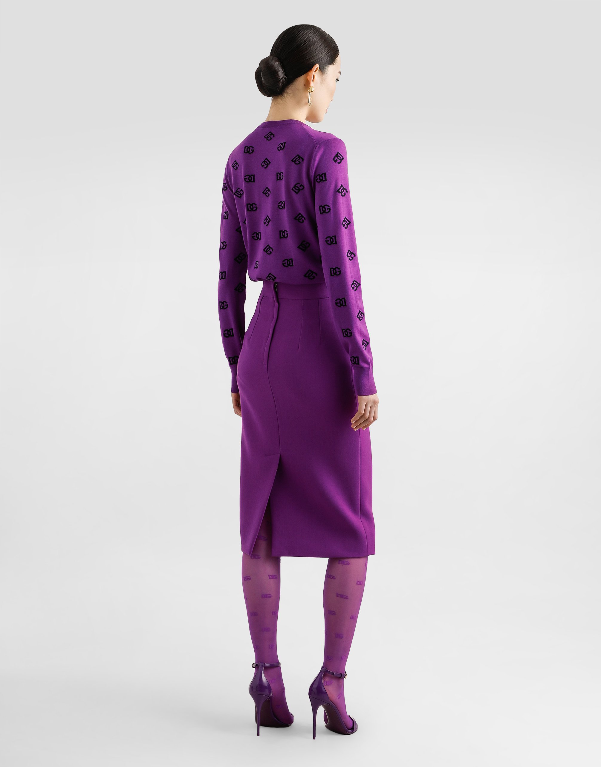 Dolce & Gabbana Wool And Silk Pullover In Purple