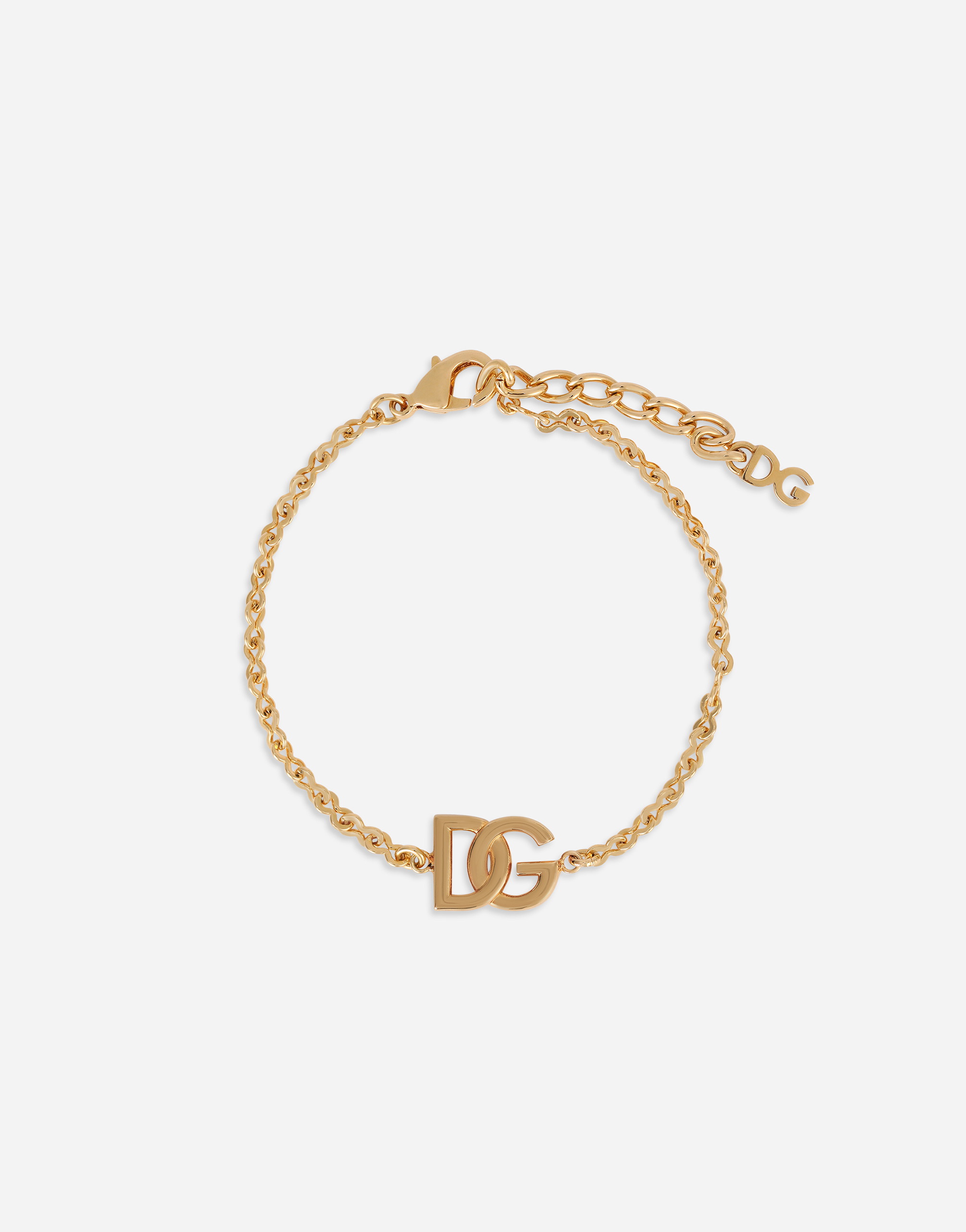 Dolce & Gabbana Link Bracelet With Dg-logo In Gold