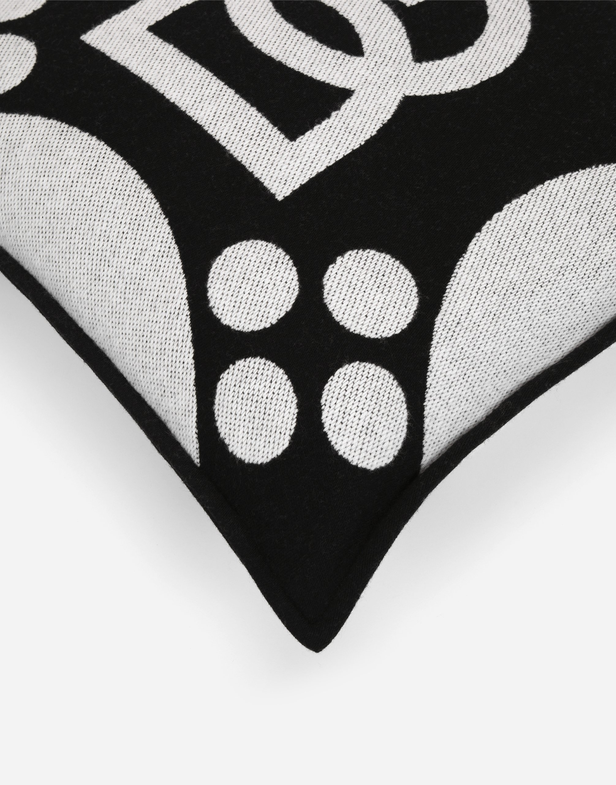 Dolce & Gabbana Wool Jacquard Cushion Medium In Black