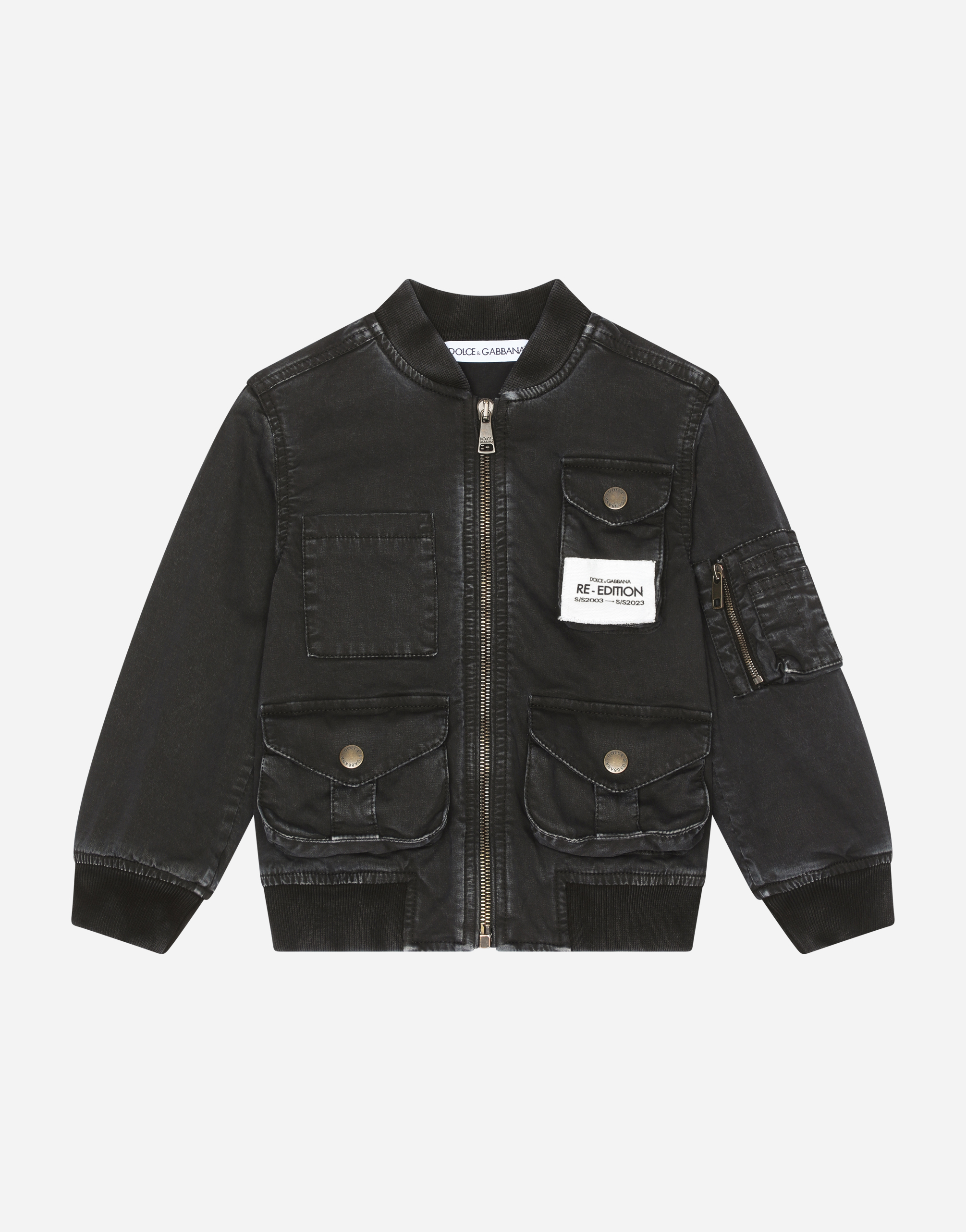 DOLCE & GABBANA GARMENT-DYED STRETCH COTTON BOMBER JACKET