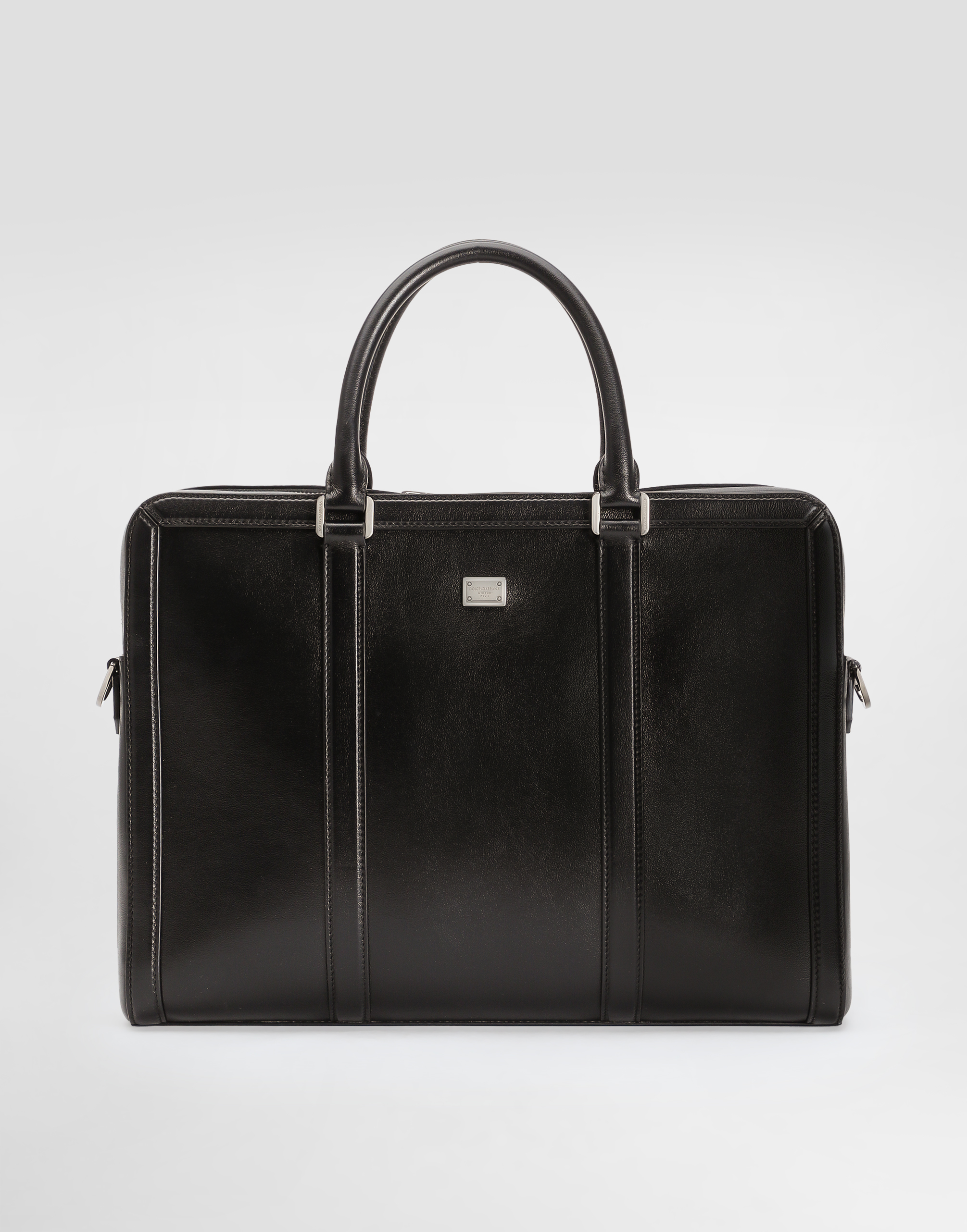 Dolce & Gabbana Calfskin Briefcase - Man Crossbody Bags Black Onesize